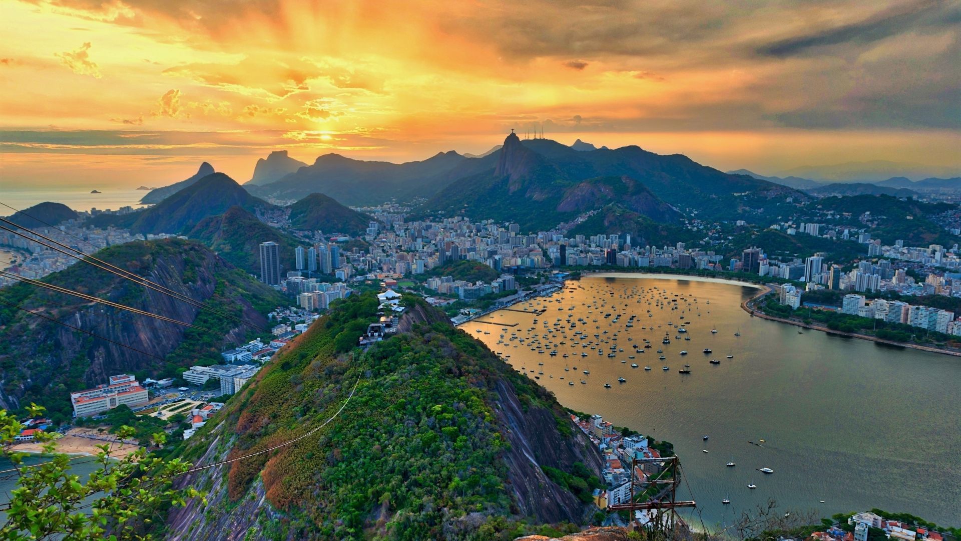 Wallpaper Rio de janeiro, city, mountains, sunset, sky