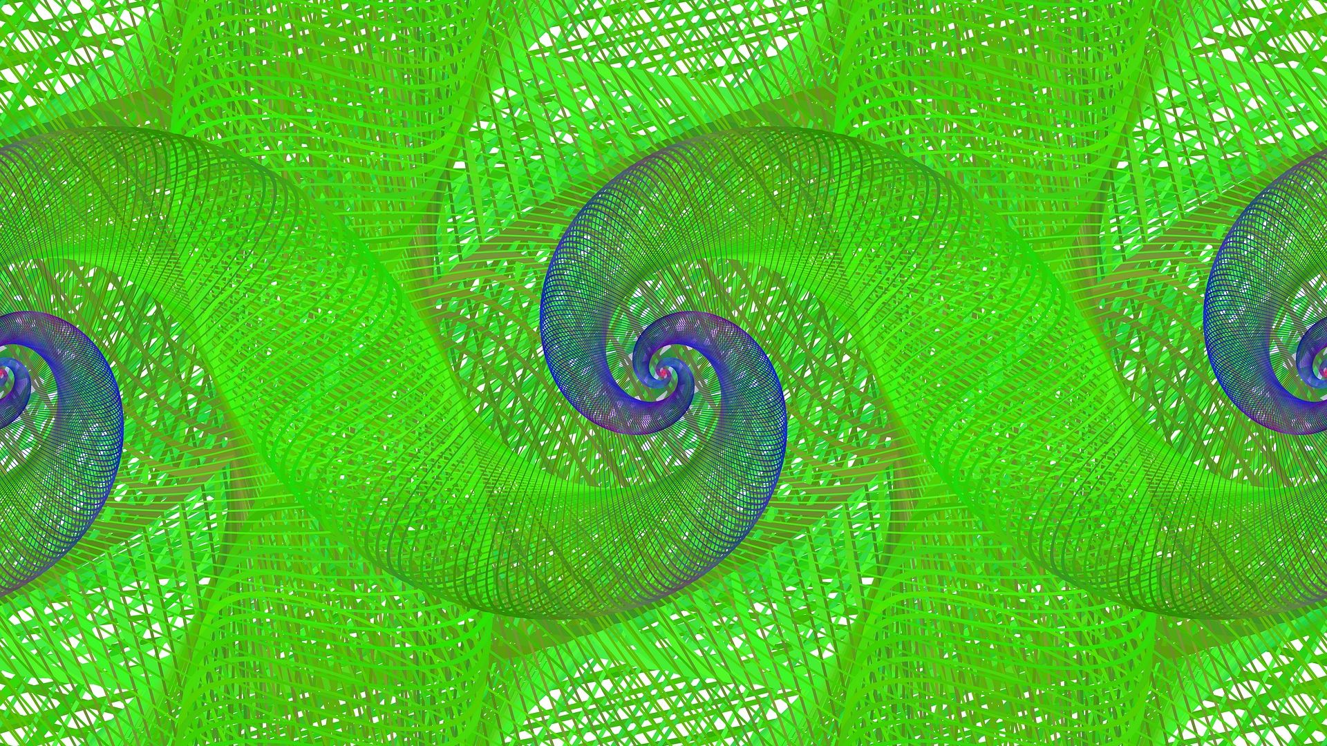 Wallpaper Green spirals, pattern, abstract