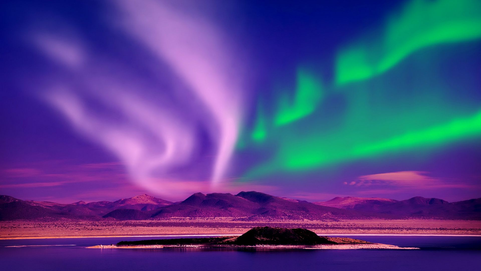 Wallpaper Aurora borealis, northern lights, night, canada
