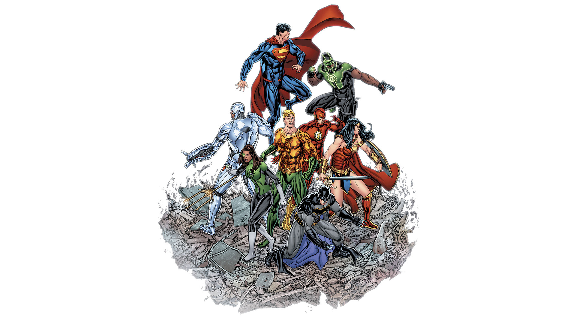 Wallpaper Justice league, superheroes, minimal, art