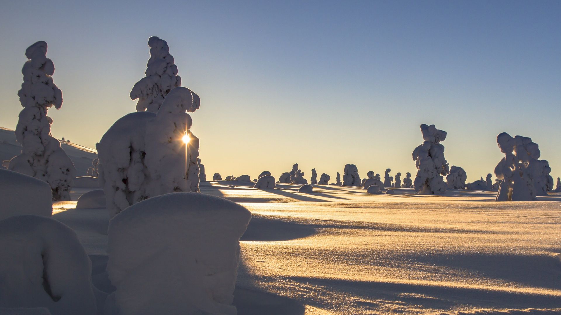 Wallpaper Finland, sunlight, winter, landscape, 4k