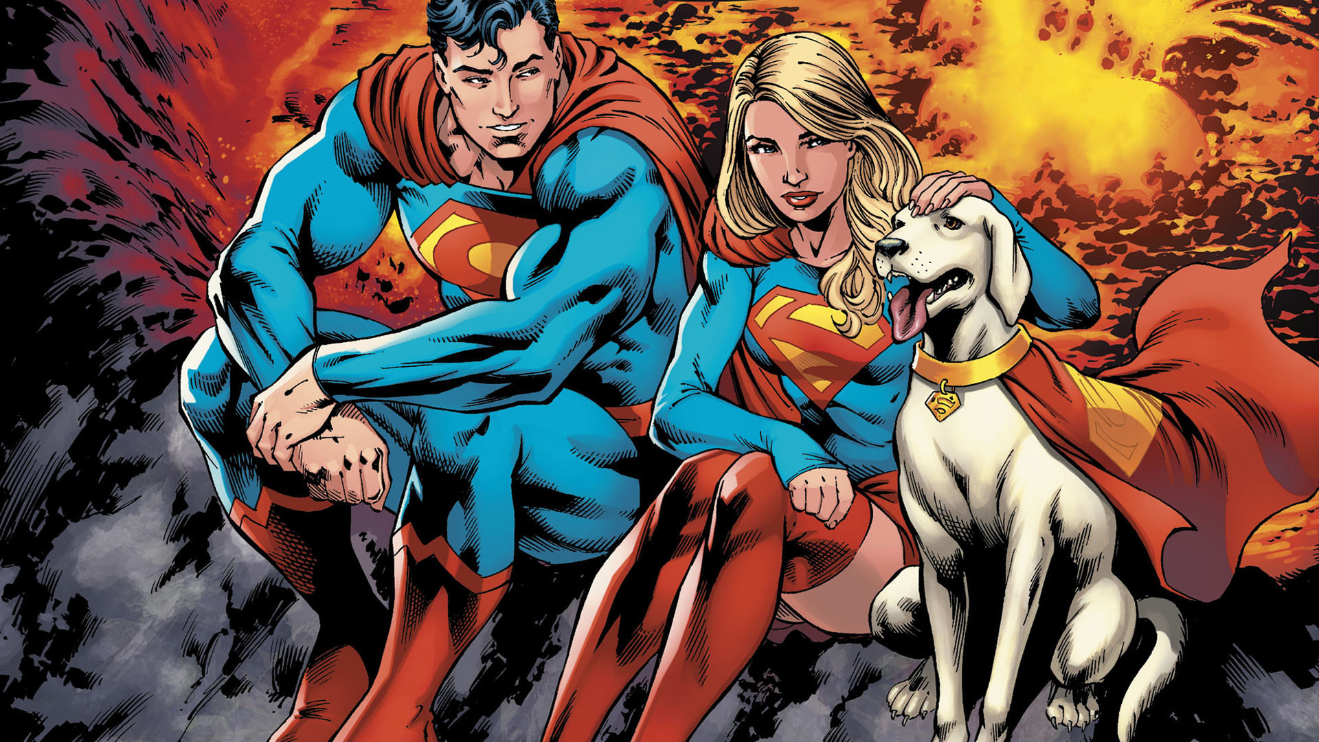 Wallpaper Superman and supergirl, superhero, comics