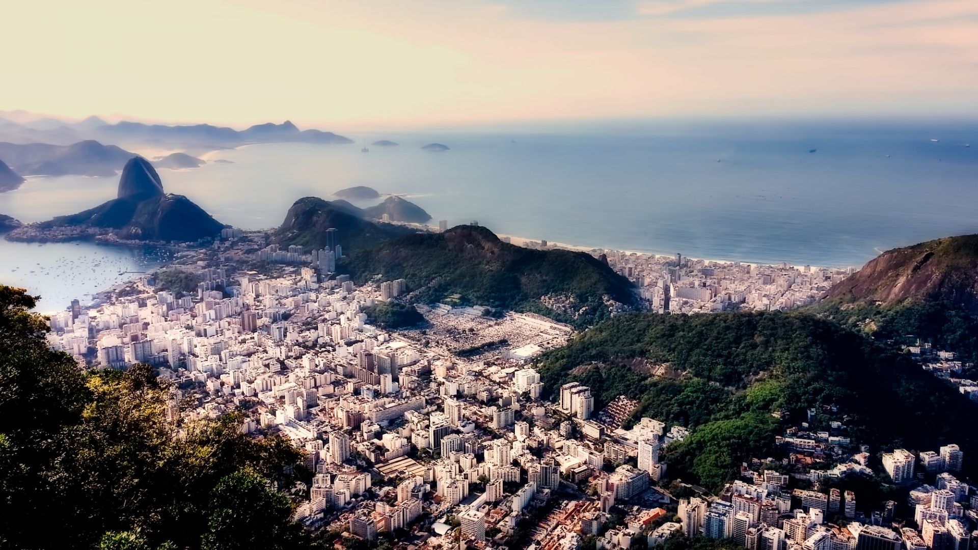 Wallpaper Rio de Janeiro, city, aerial view