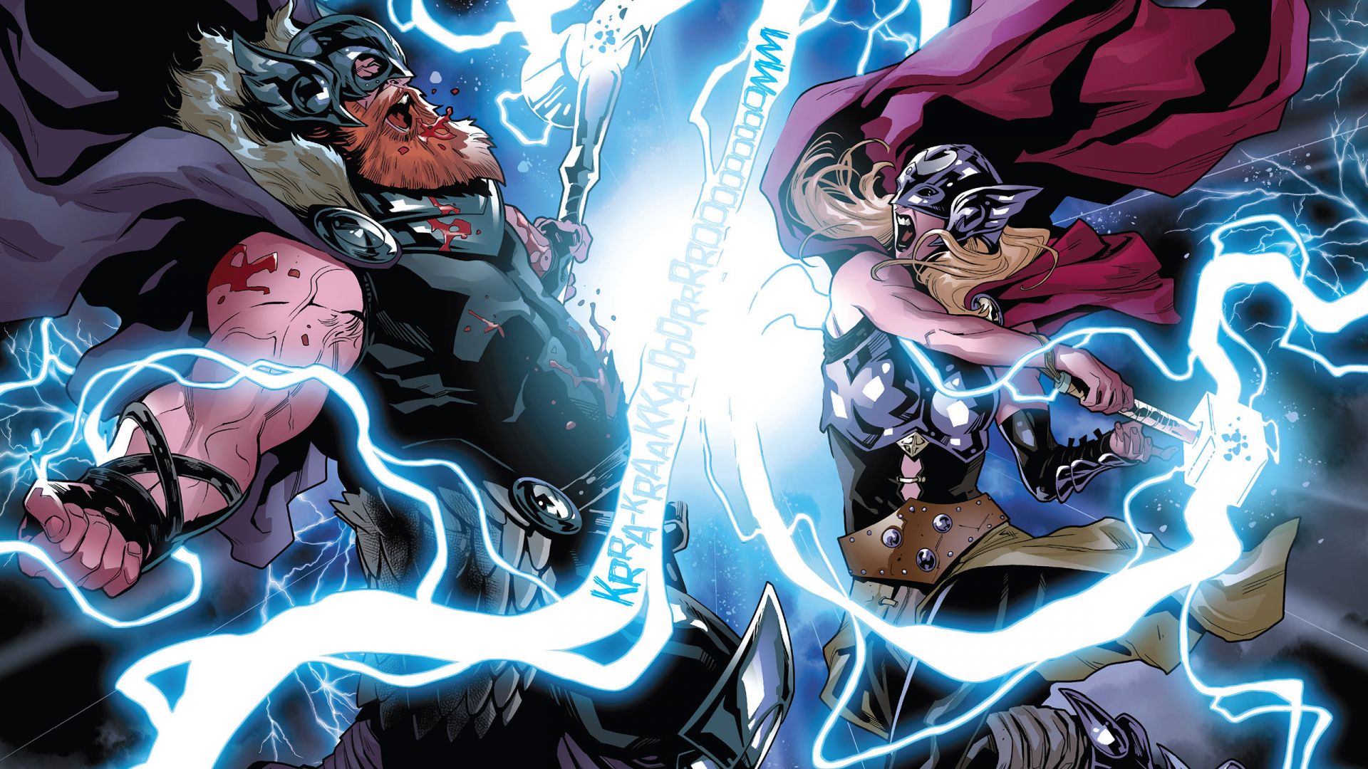 Wallpaper Thor, fights, lightnings, comics