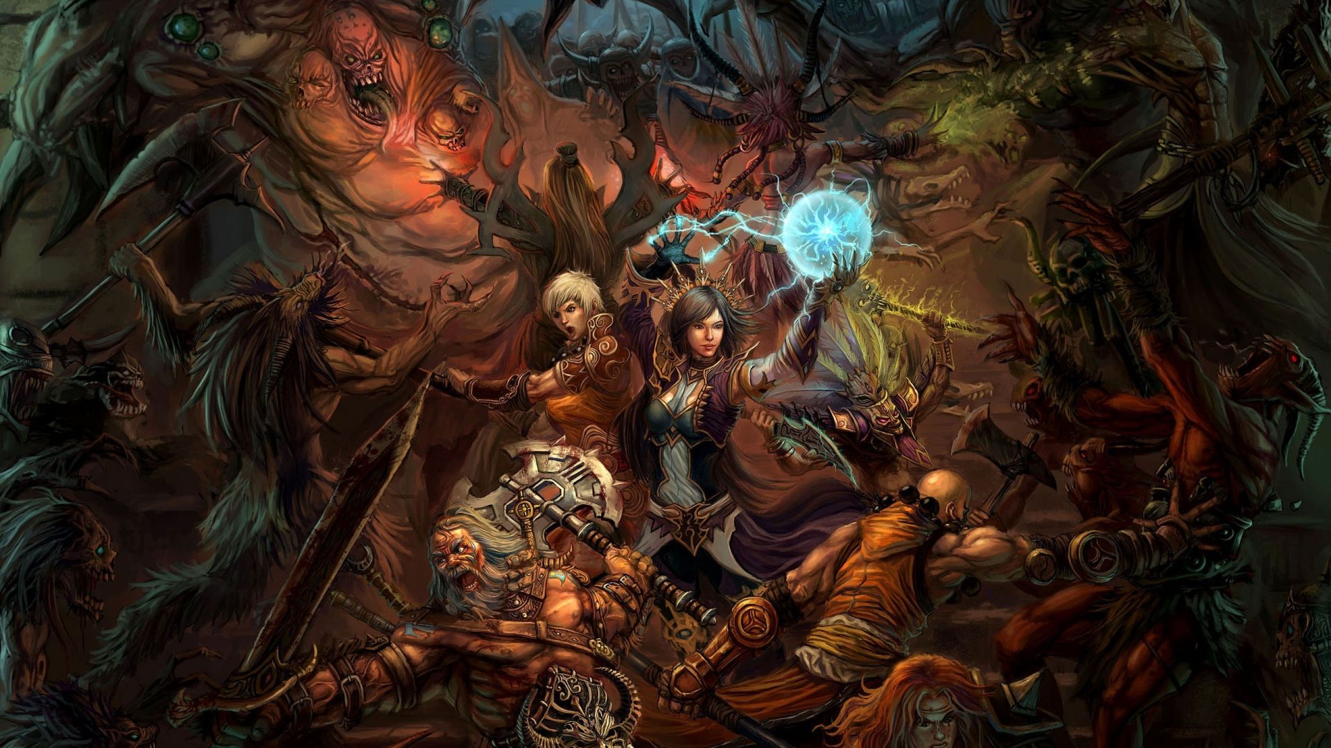 Wallpaper Diablo III: Reaper of Souls, wizards, game