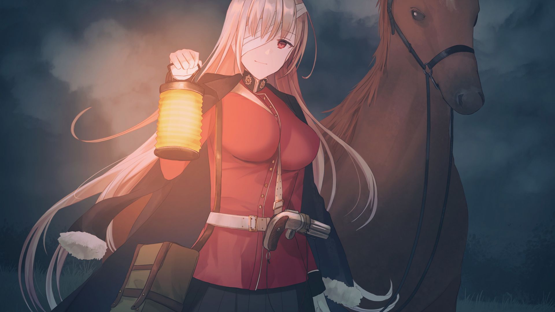Wallpaper Horse, lantern, Nightingale, fate/grand order, anime girl