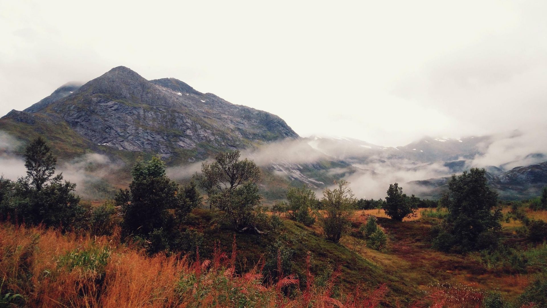 Wallpaper Landscape, mountains, mist, fog, nature