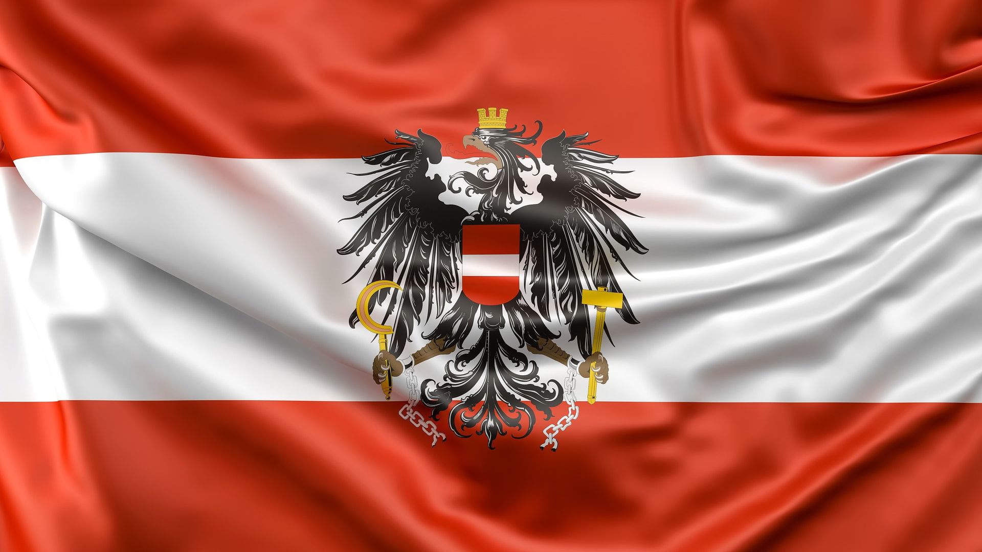 Desktop Wallpaper Flag, Austria, Eagle, Hd Image, Picture, Background