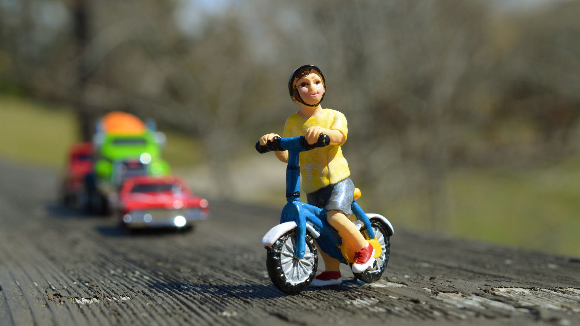 Wallpaper Toys, boy, bicycle, blur