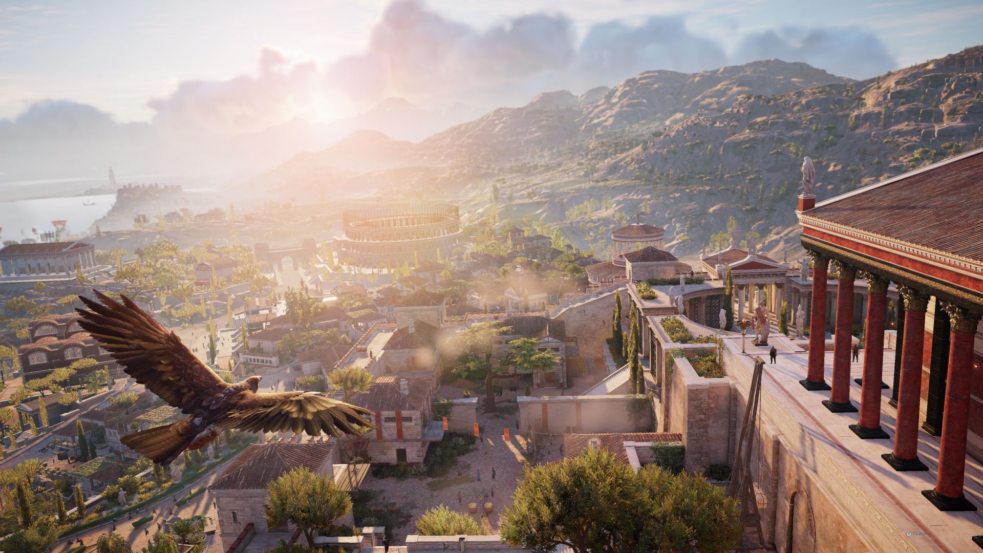 Wallpaper Assassin's Creed Origins, game, city, aerial view, 4k