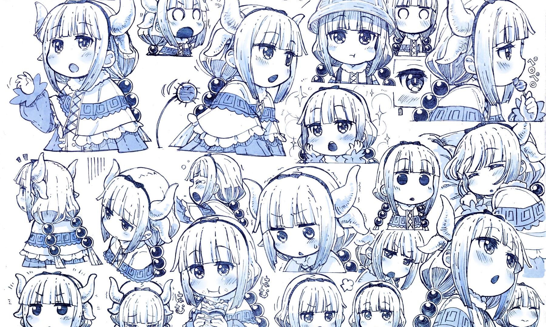 Desktop Wallpaper Sketch, Art, Kanna Kamui, Anime Girl, Hd Image, Picture,  Background, 5253dd