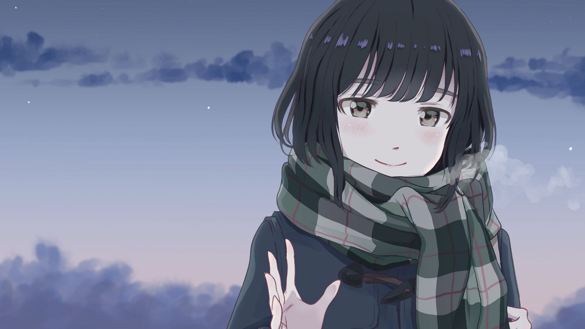Wallpaper Cute, original, anime girl, winter, scarf