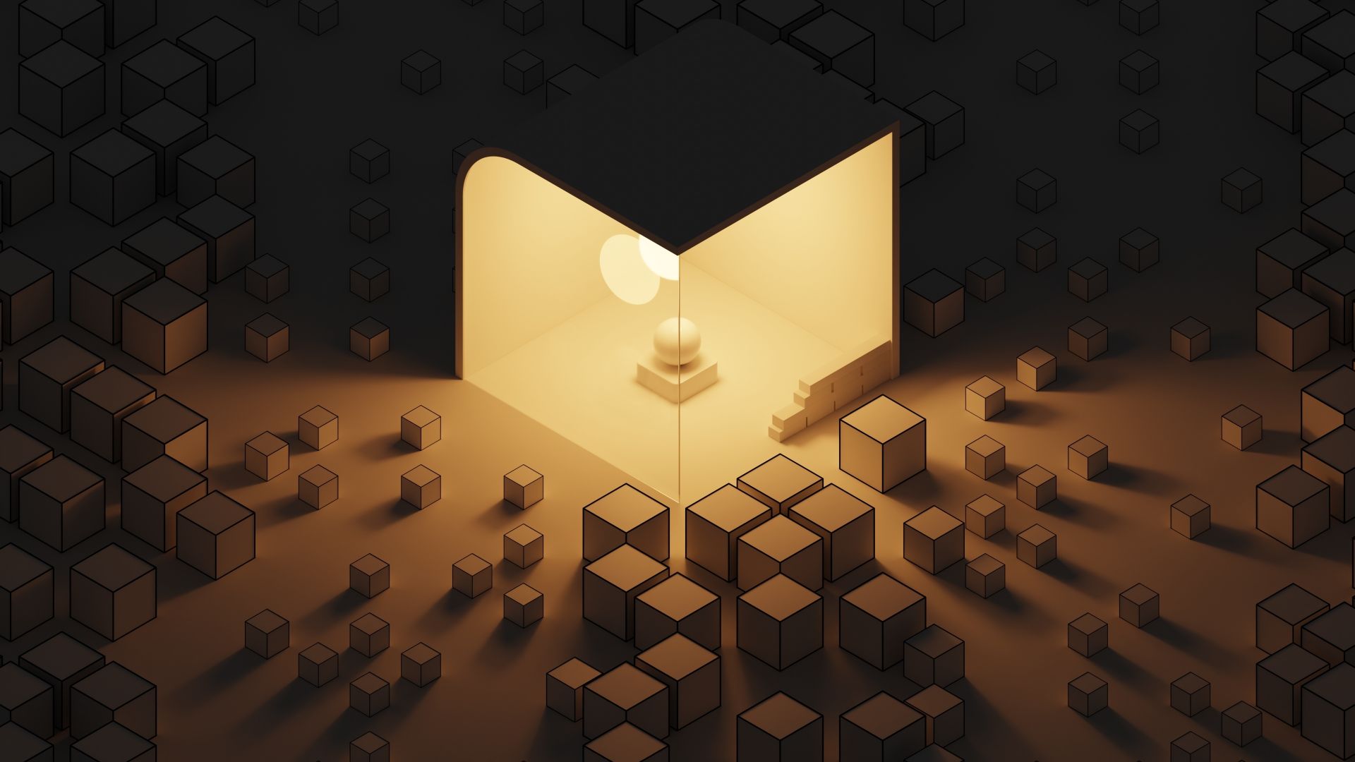Wallpaper Cubes, 3D objects, abstract