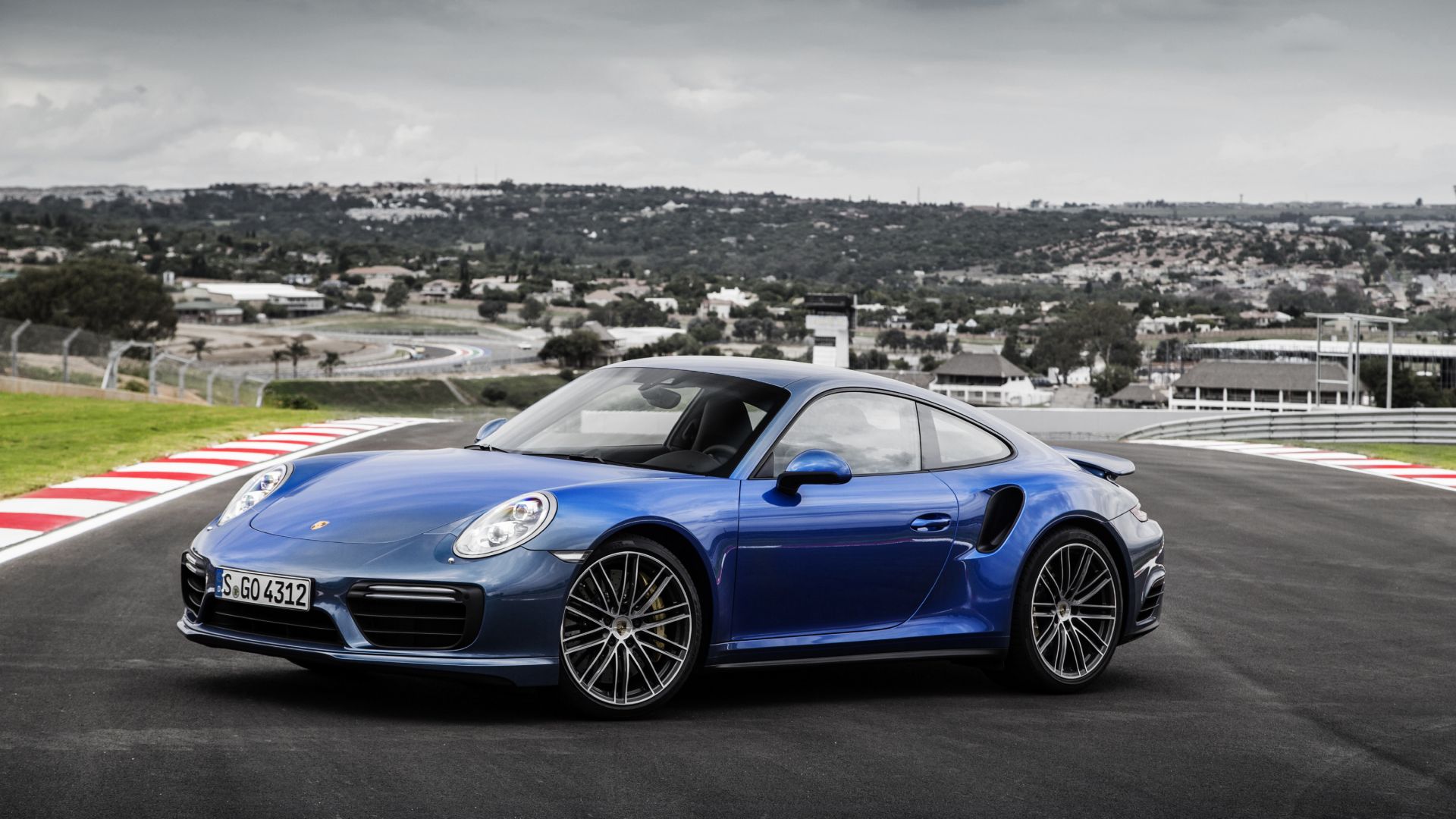 Wallpaper Porsche 911 Turbo, blue, sports car, side view