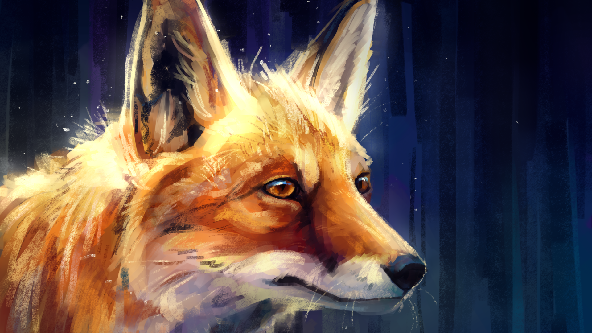 Wallpaper Red fox animal artwork