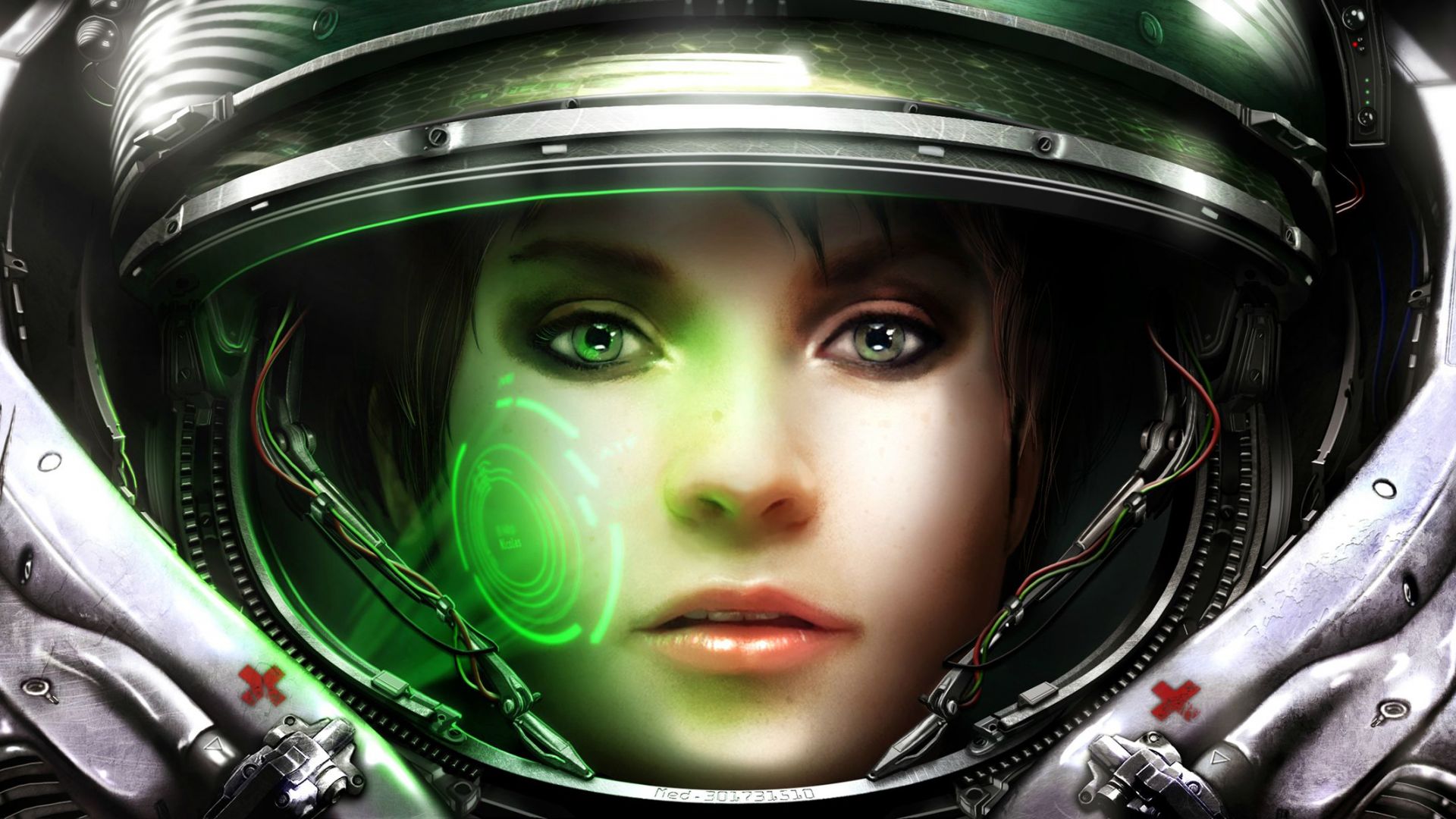 Wallpaper StarCraft II: Wings of Liberty, video game, girl, astronaut