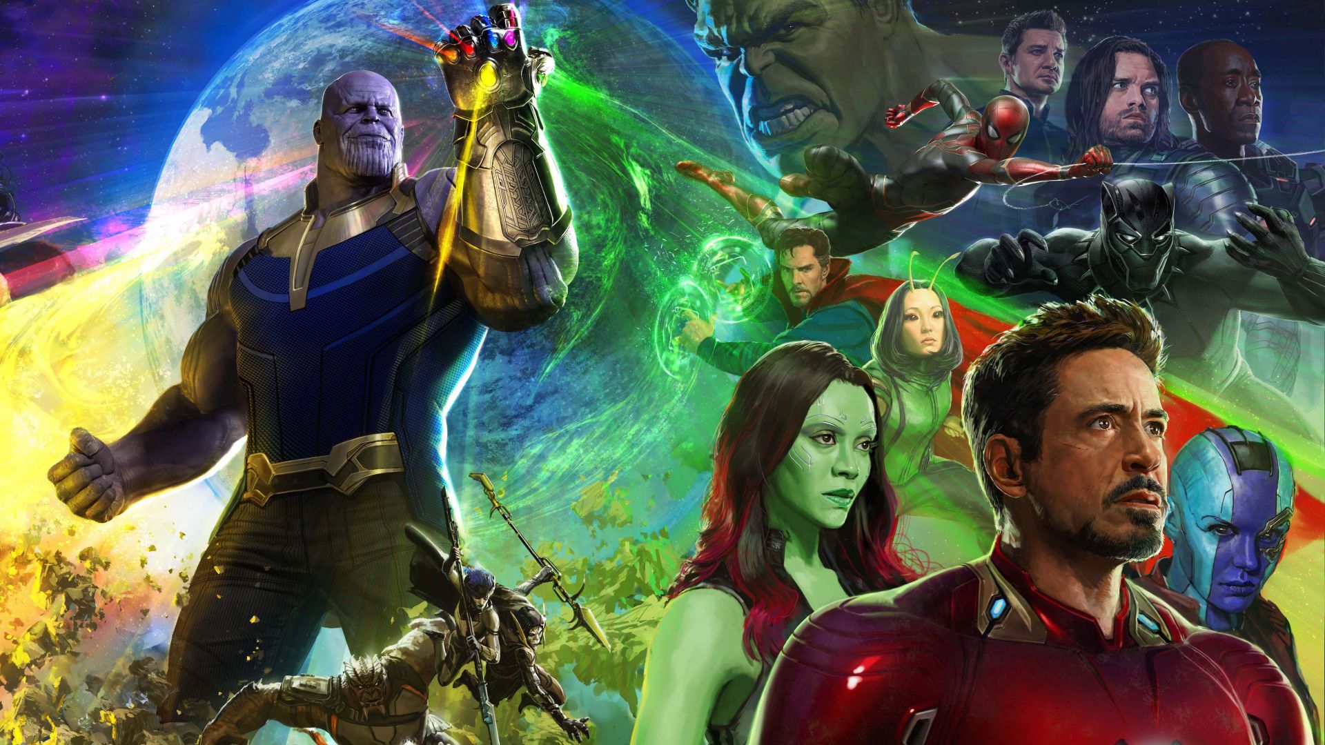 Wallpaper Movie, 2018, avengers: infinity war, thanos, iron man, poster, 5k