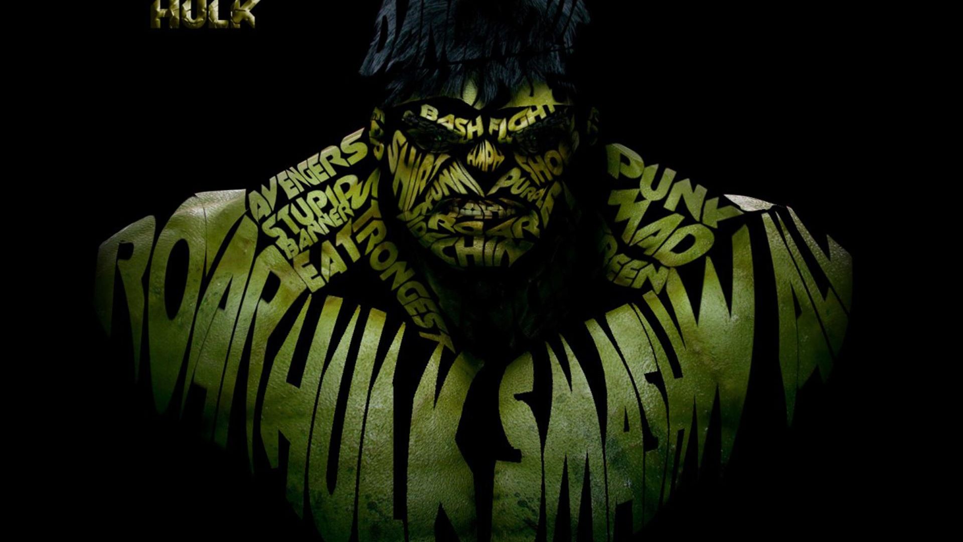 Wallpaper Hulk, marvel, Typography, superhero