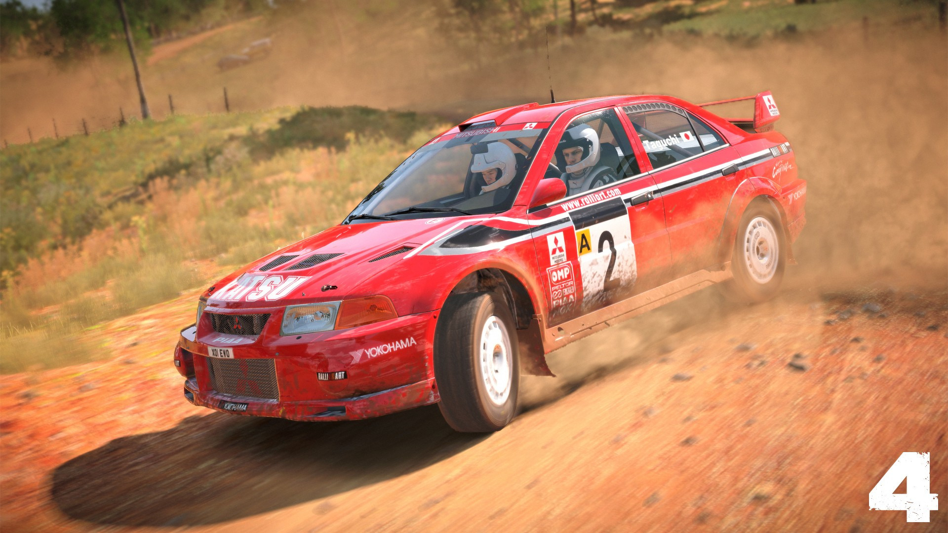 Wallpaper Dirt 4, video game, race, red car