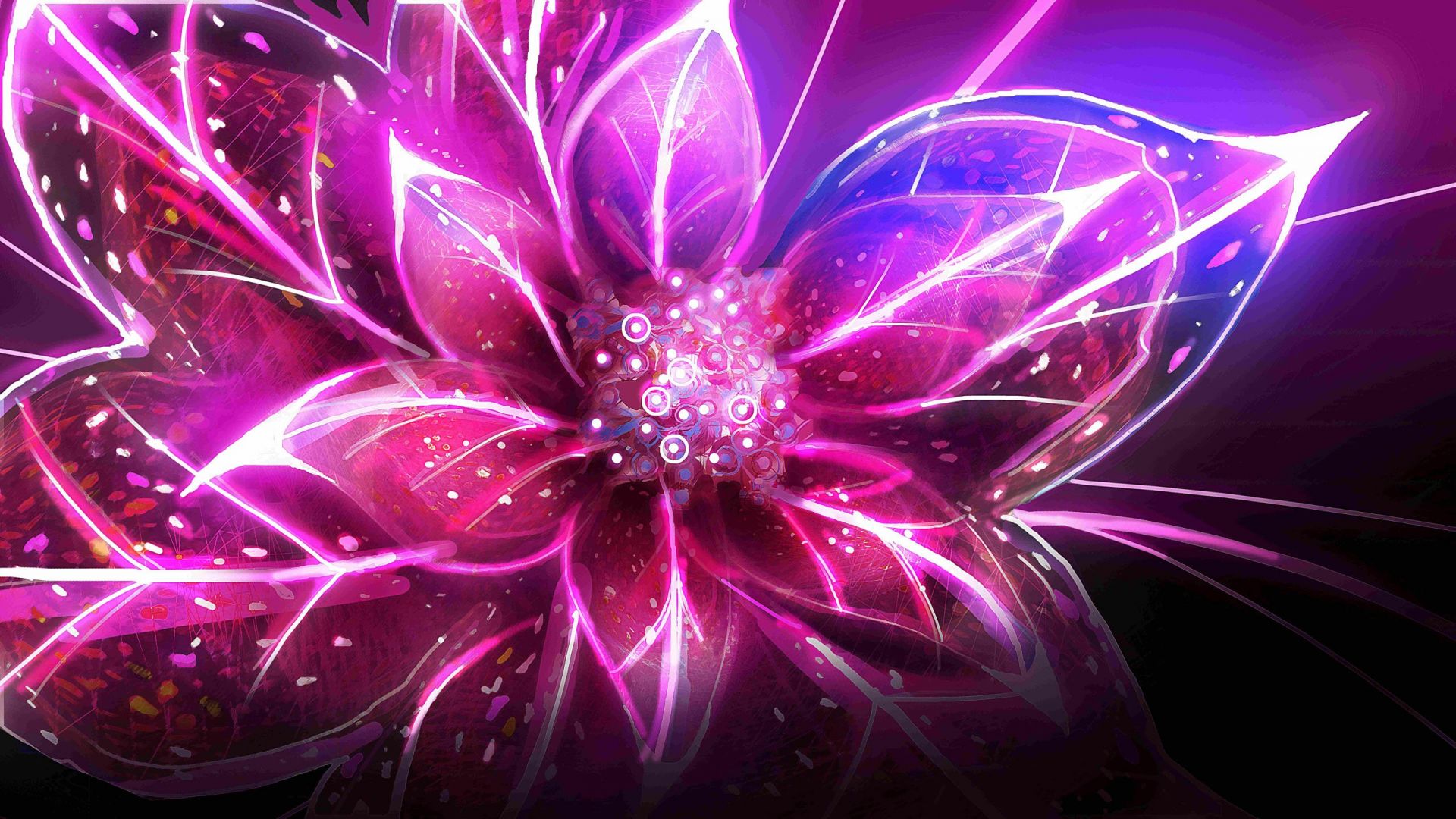 Wallpaper Digital art, pink flower, design