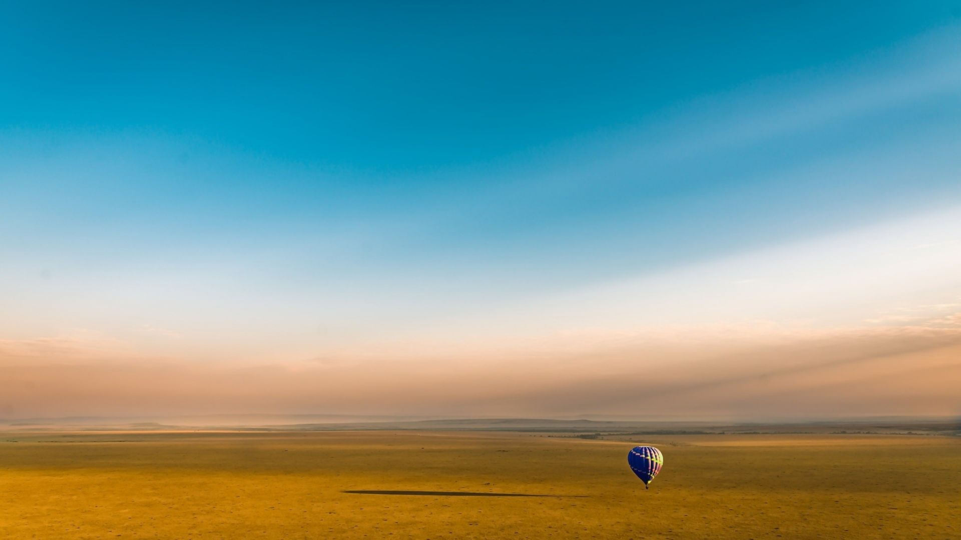Wallpaper Hot air balloon, clean sky, landscape