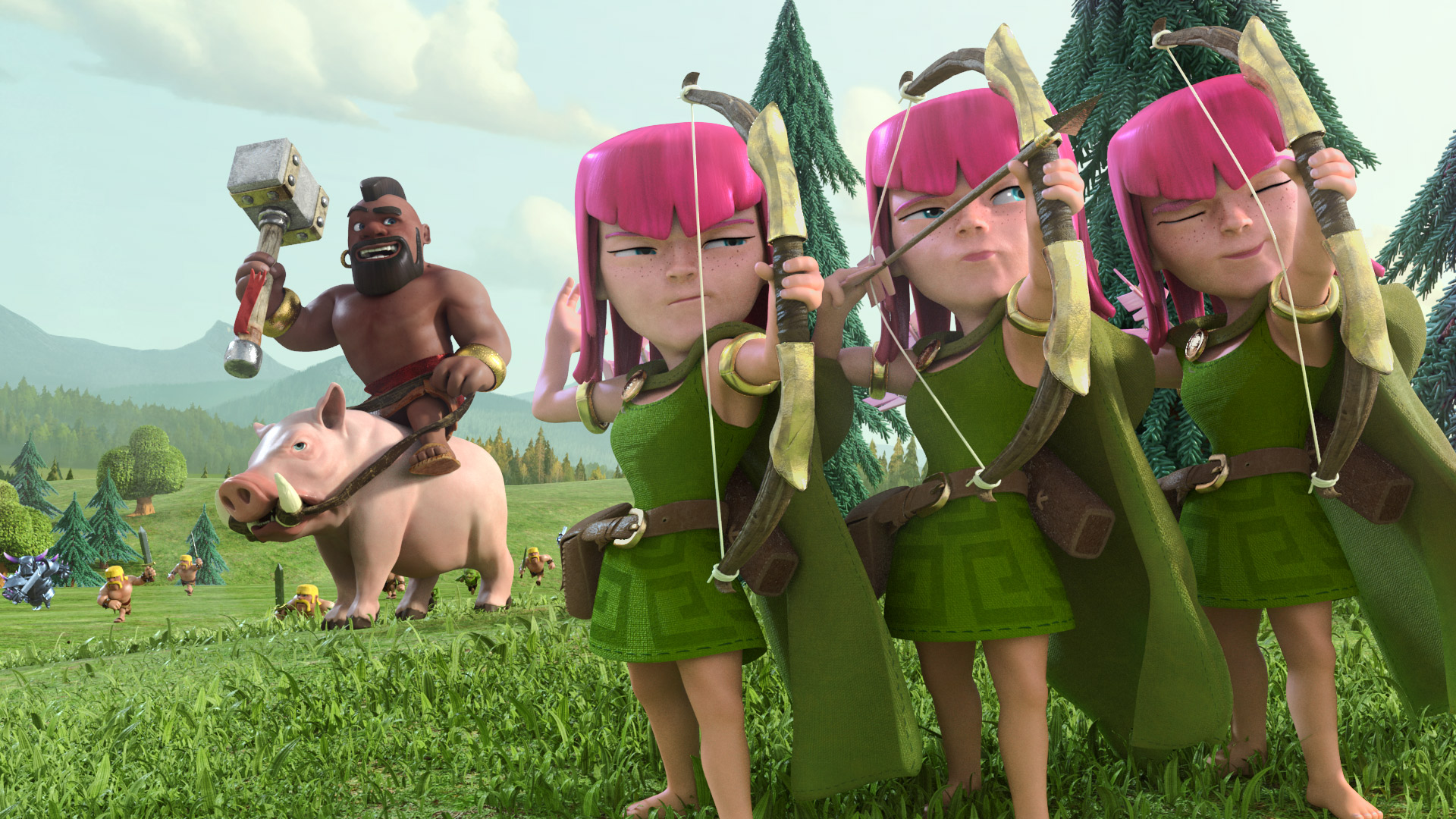 Wallpaper Clash of clans, barbarian, archers