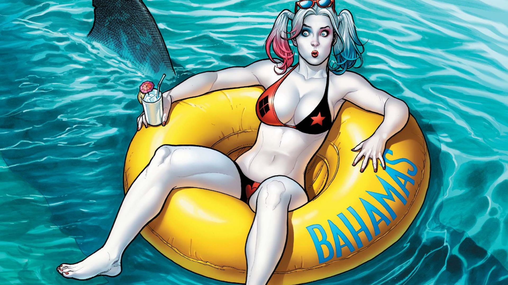 Desktop Wallpaper Harley Quinn Villain Bikini Art Hd Image