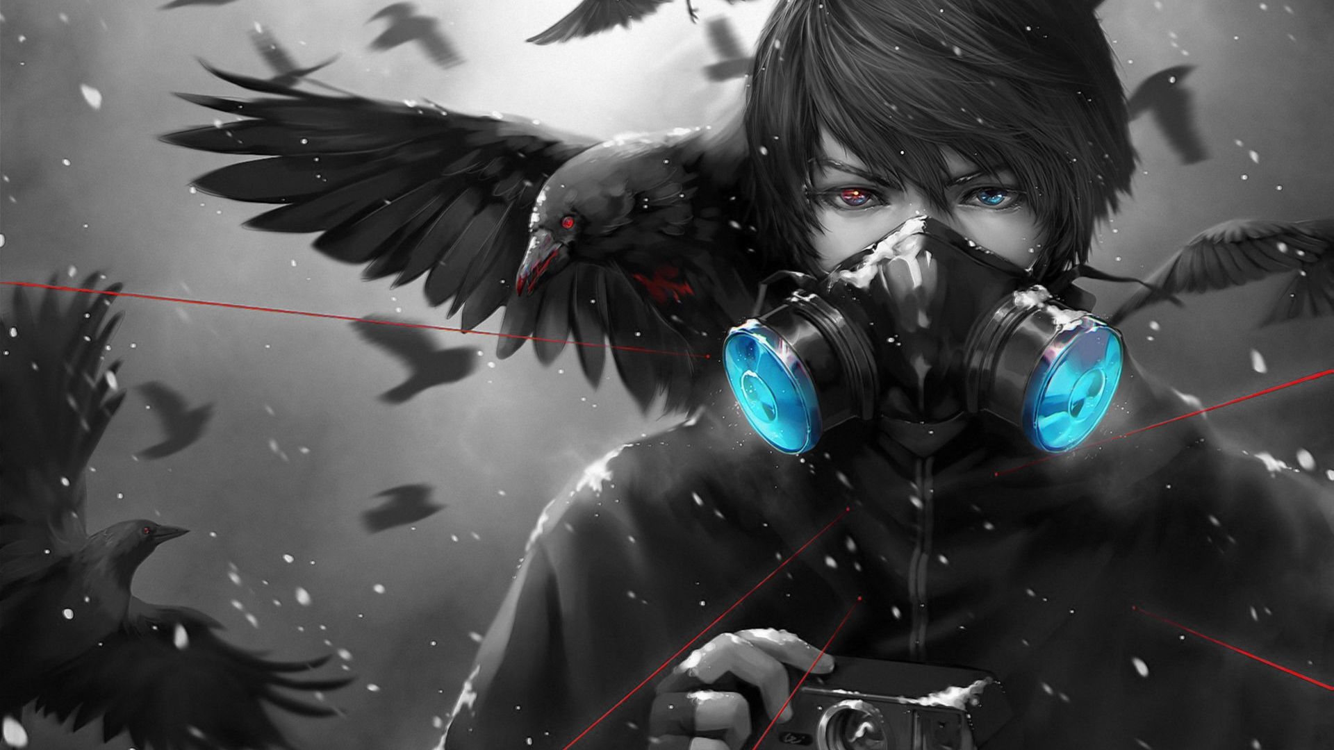 Desktop Wallpaper Anime Boy, Dark, Mask, Crows, Art, Hd Image, Picture,  Background, 5c349c
