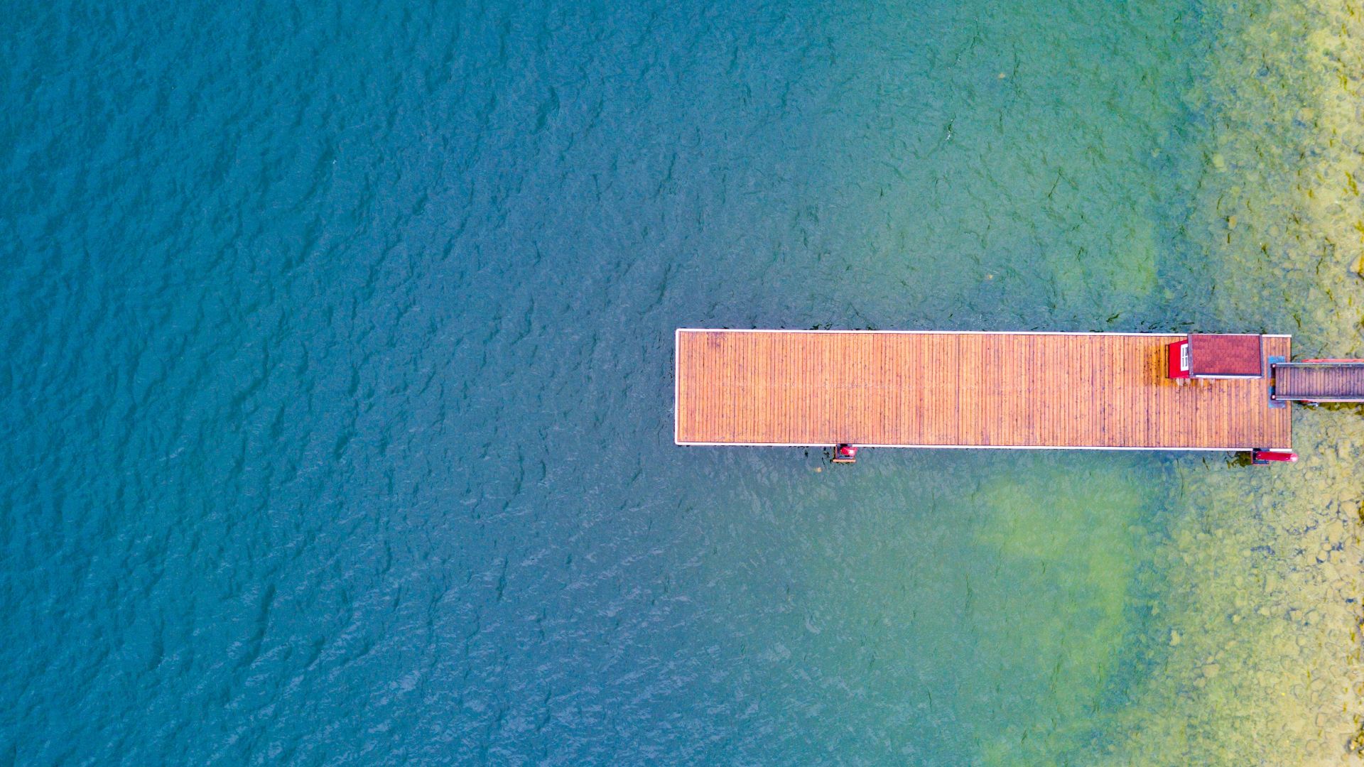 Wallpaper Pier, lake, summer, vacation, holiday, aerial view, 4k