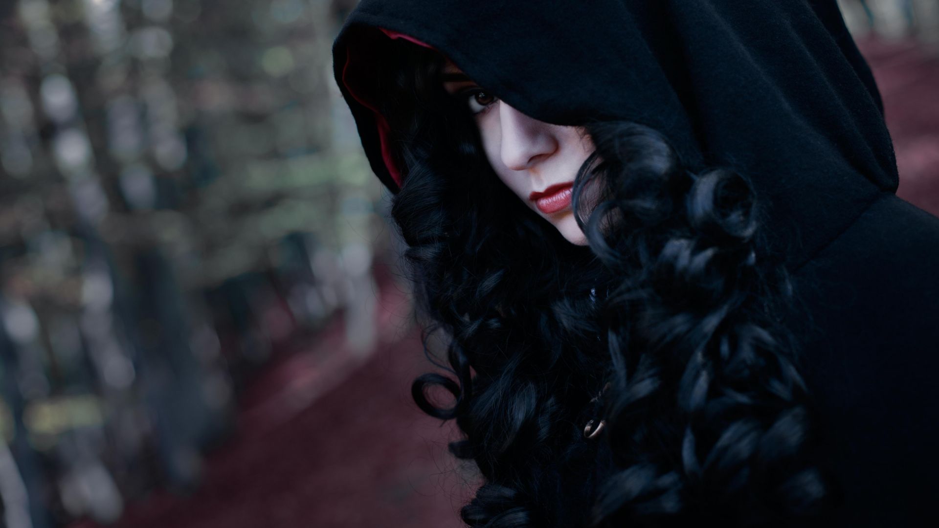 Wallpaper Curly hair, cosplay, witcher, hoodies, girl model