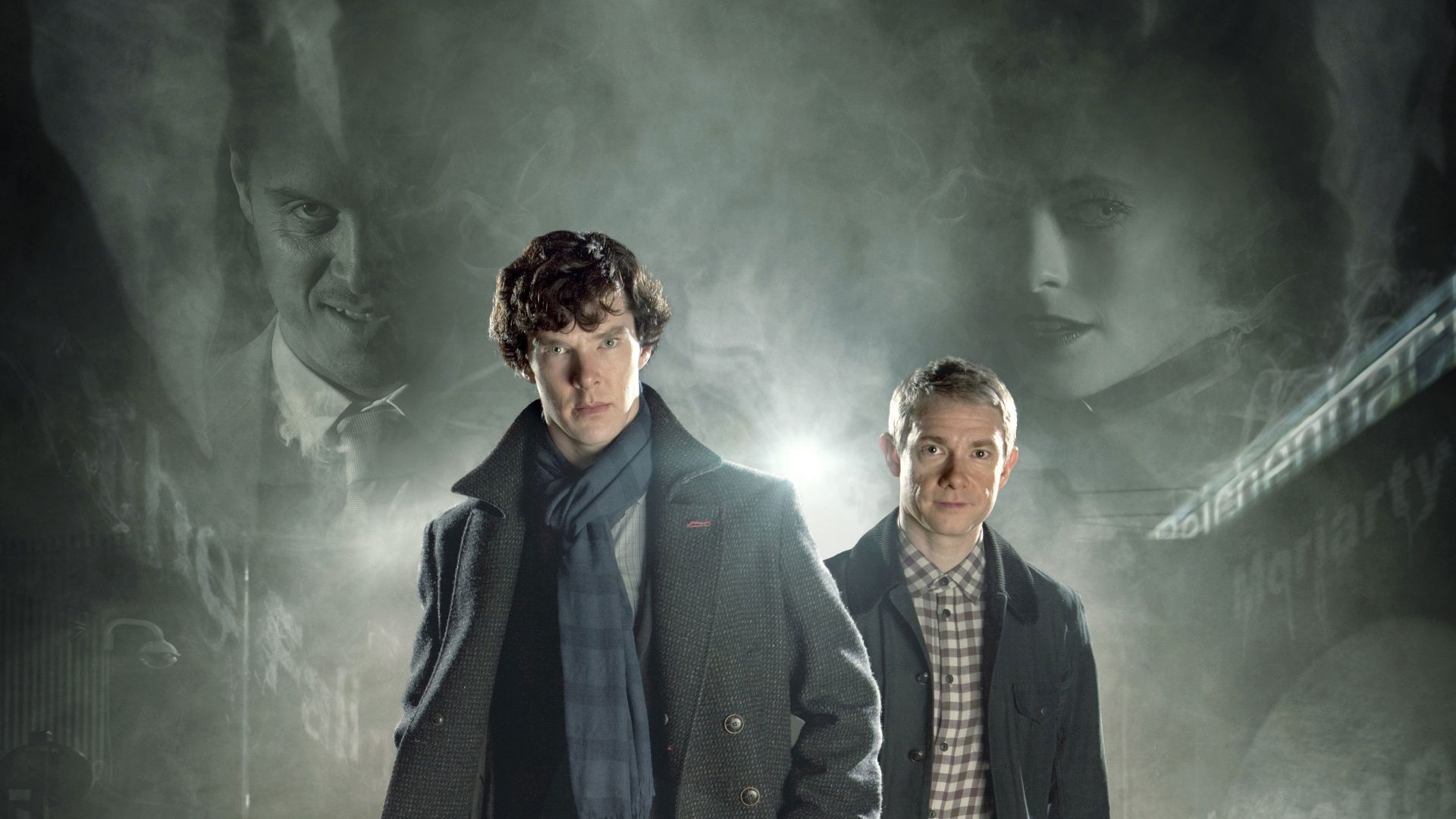 Wallpaper Benedict Cumberbatch, Martin Freeman, Sherlock, tv show