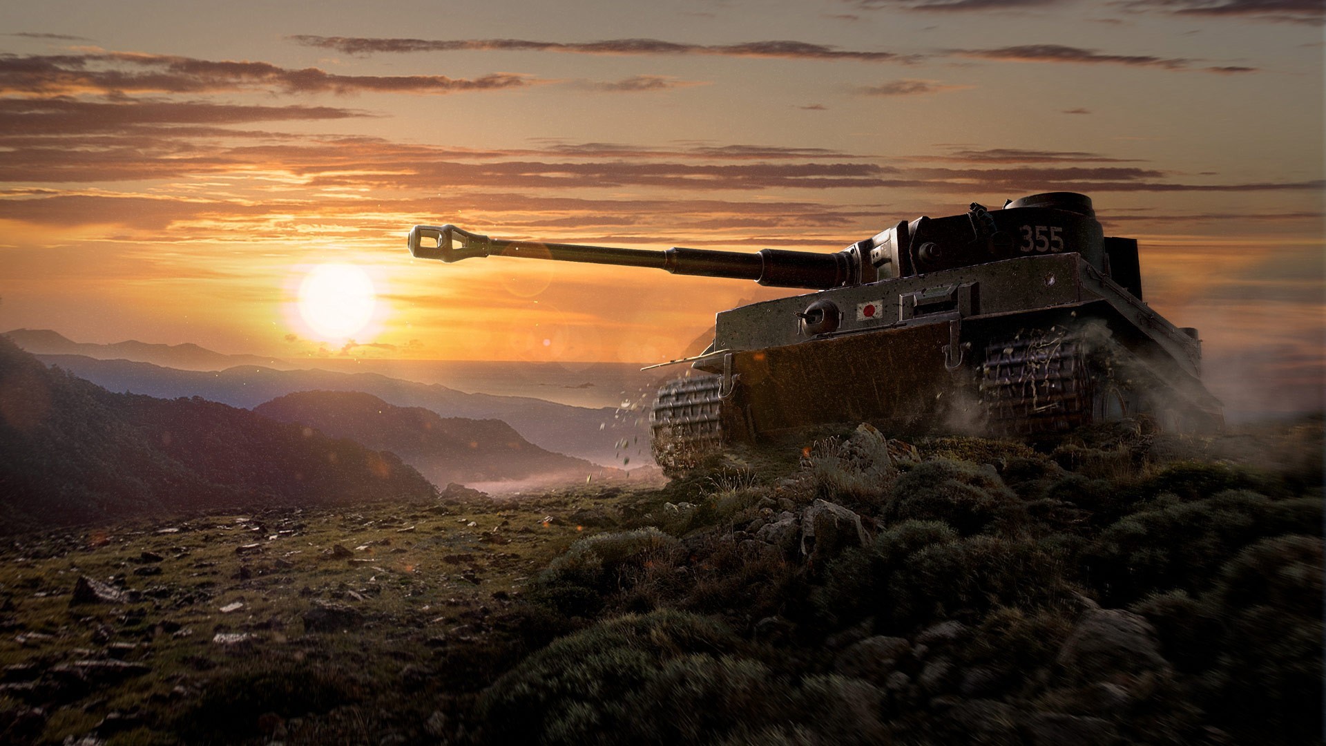 Wallpaper World of tanks video game, sunset, tank