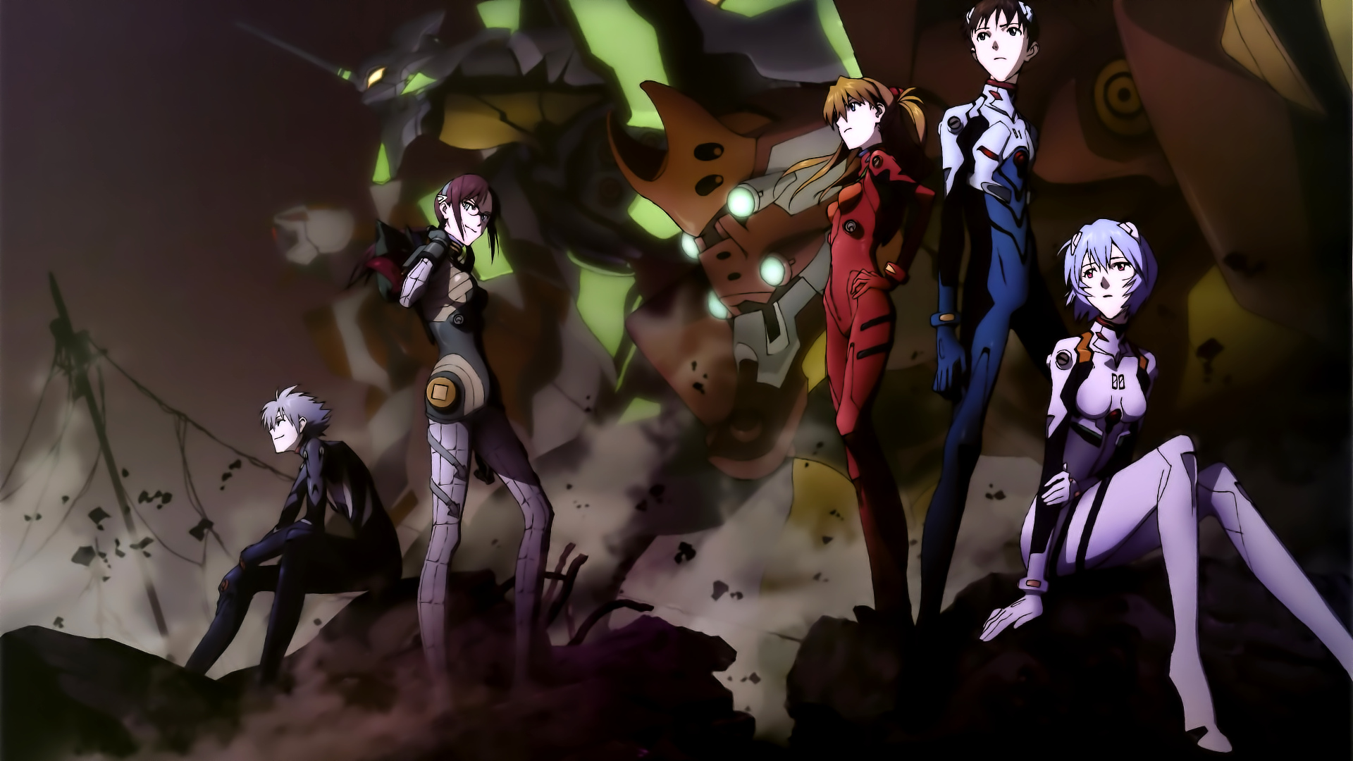 Wallpaper Neon Genesis Evangelion, anime team