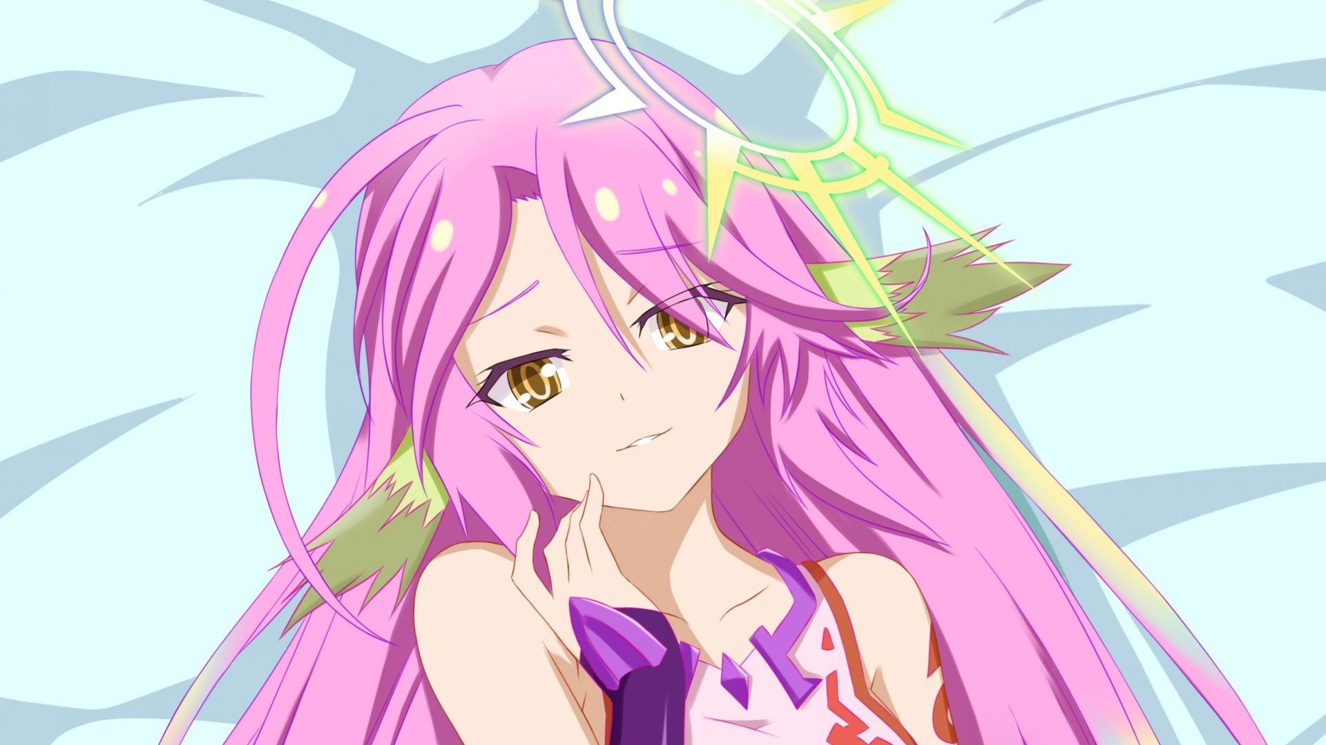 Wallpaper Pink hair, Jibril, No Game No Life, anime girl
