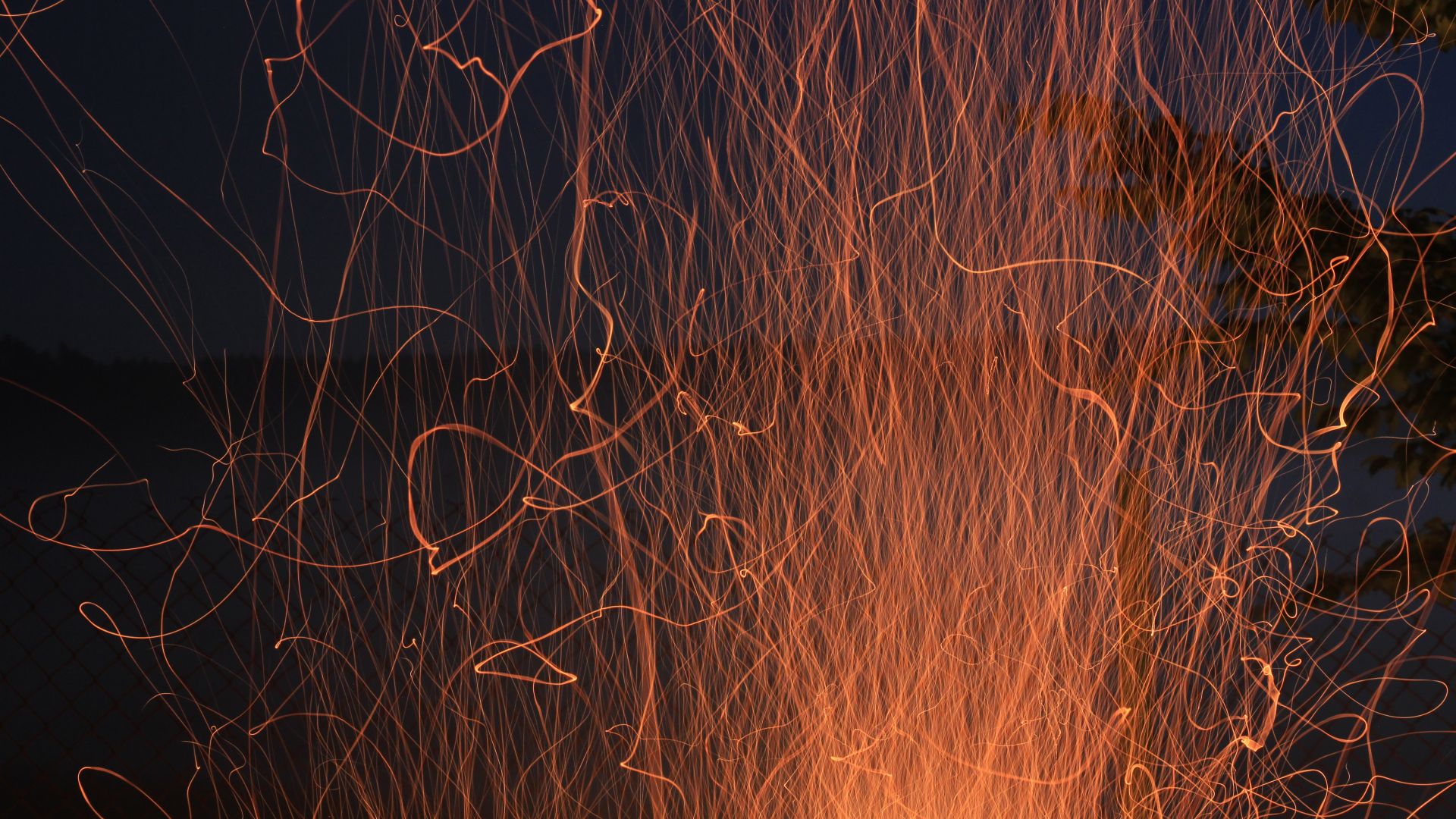 Wallpaper Fire flames, sparks, glow, smoke, 5k