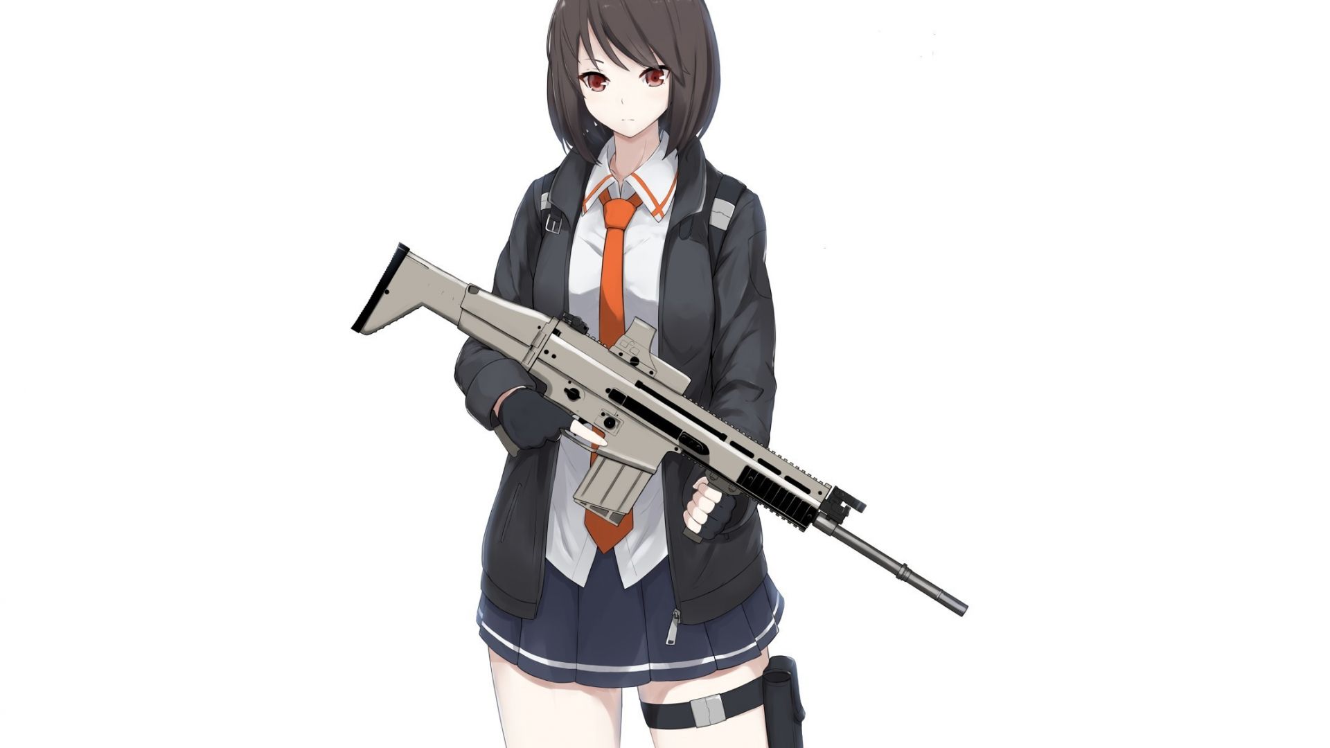 Wallpaper Anime girl, sniper, long hair