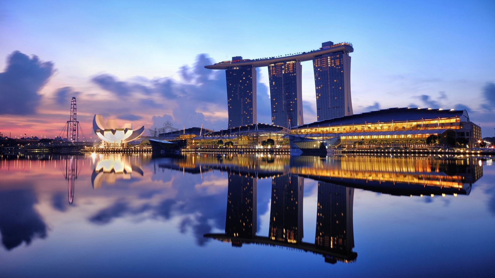 Desktop Wallpaper Marina Bay Sands, Buildings, Singapore, City,  Reflections, Hd Image, Picture, Background, 63efe2