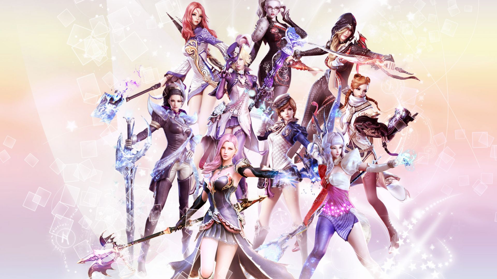 Wallpaper Aion: The Tower of Eternity video game, girl warriors