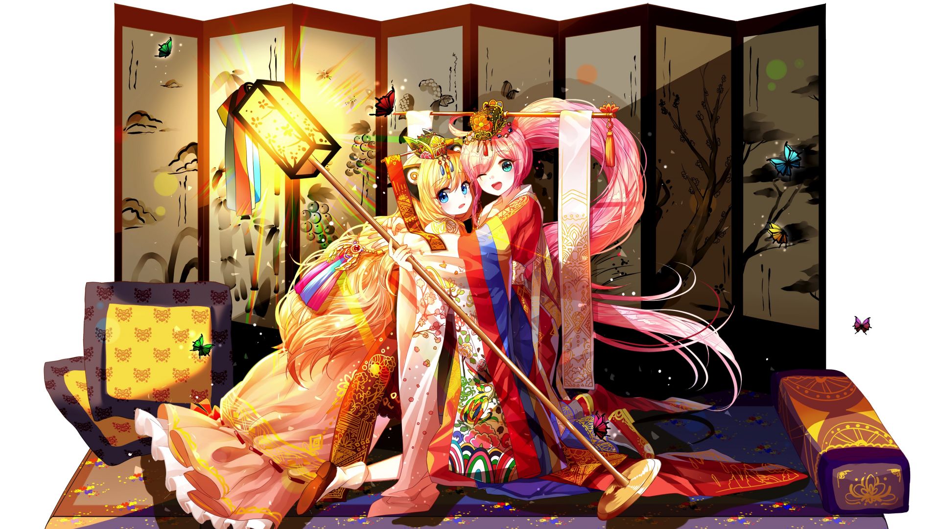 Wallpaper Anime girls, hatsune miku, traditional dress, 4k