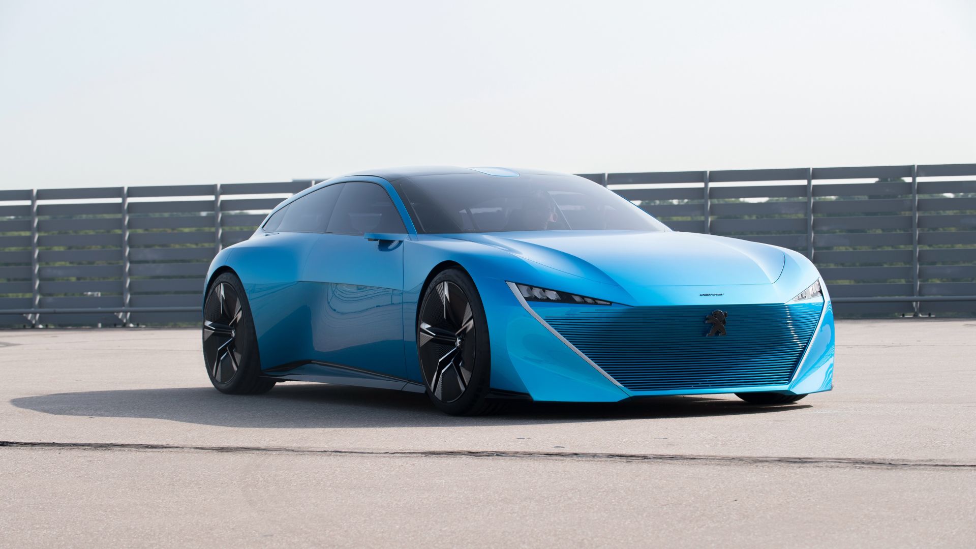 Wallpaper Peugeot instinct, concept car, blue, 4k
