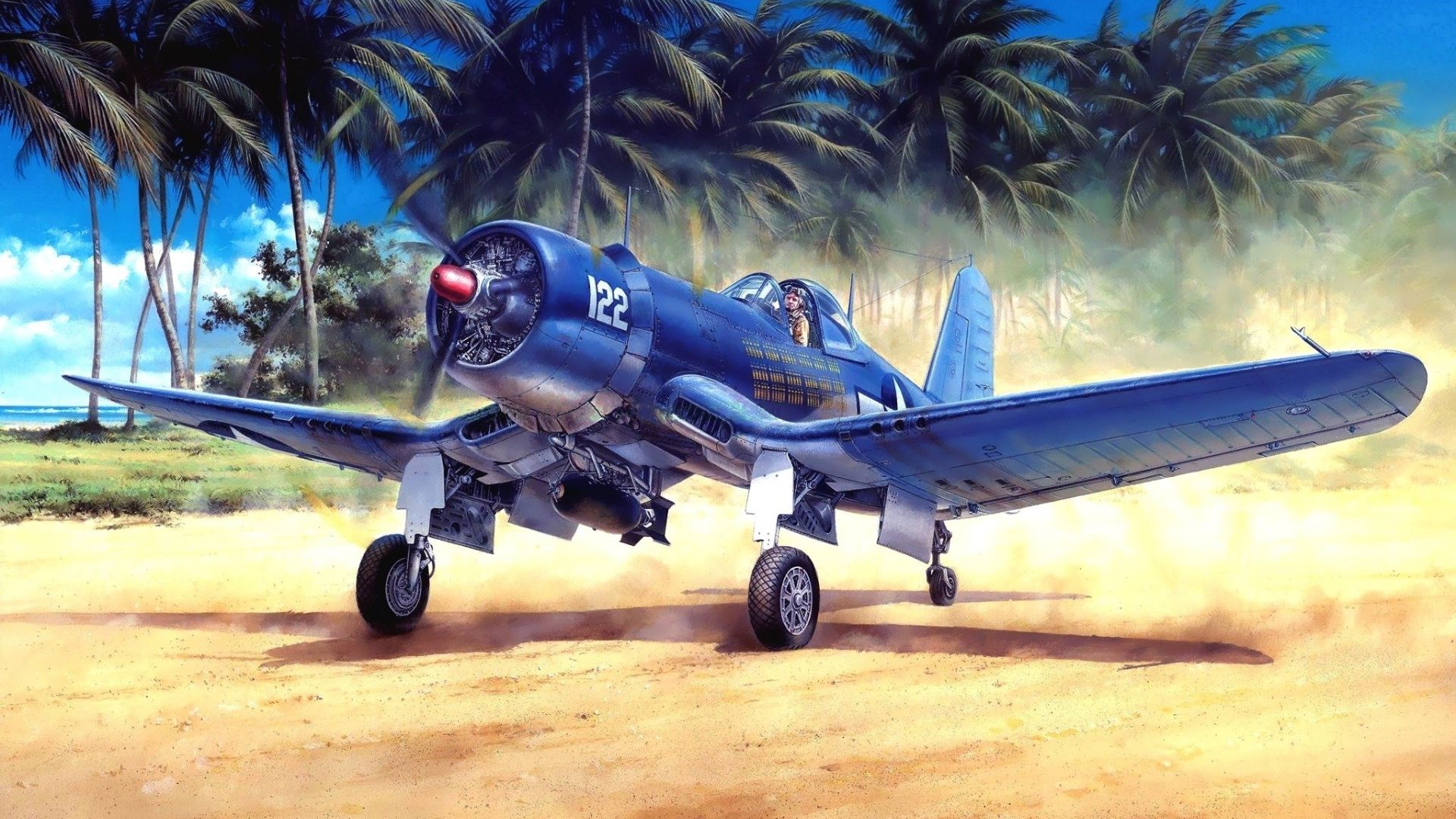 Wallpaper Vought F4U Corsair, aircraft, art