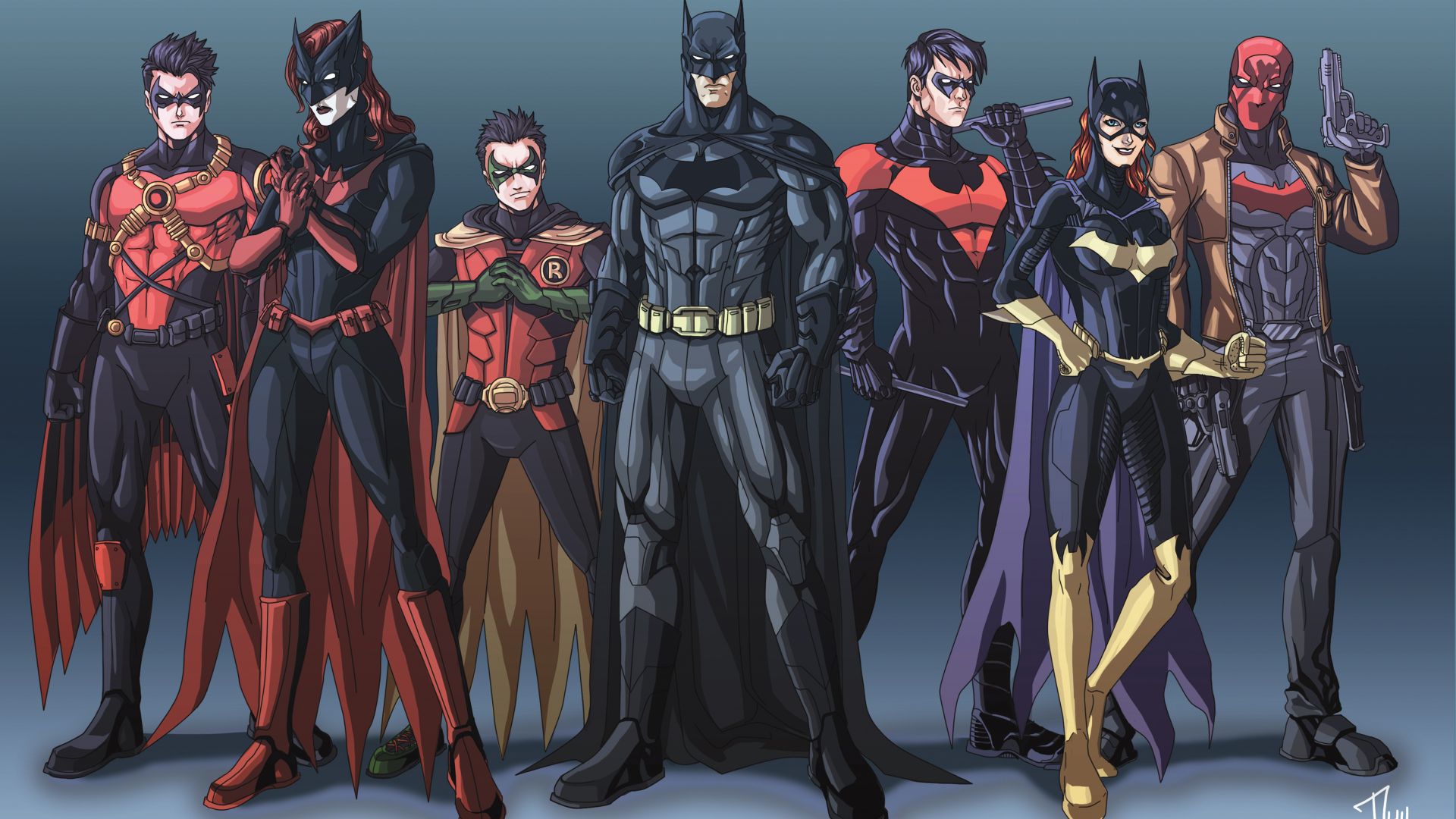 Wallpaper Bat family, superhero, 5k