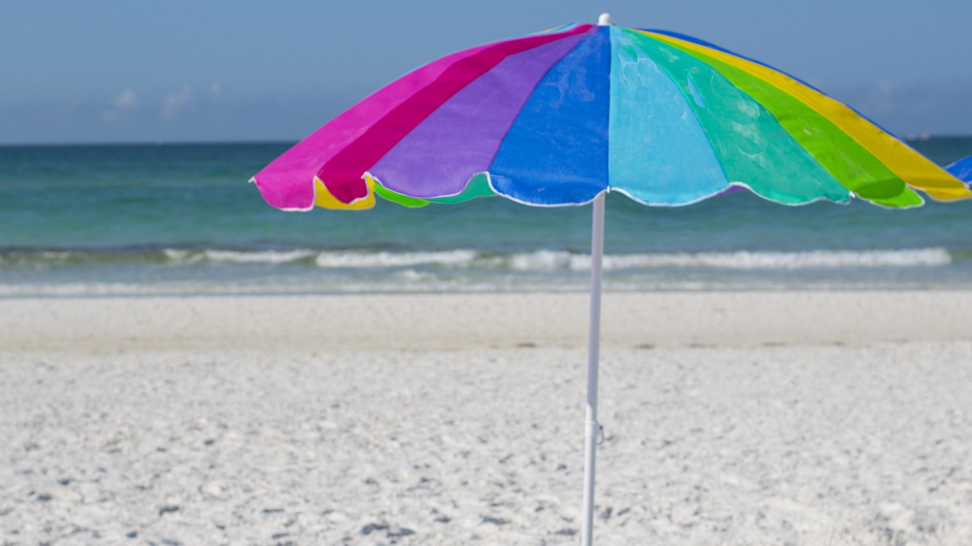 Wallpaper Beach, vacation, holiday, umbrella, colorful