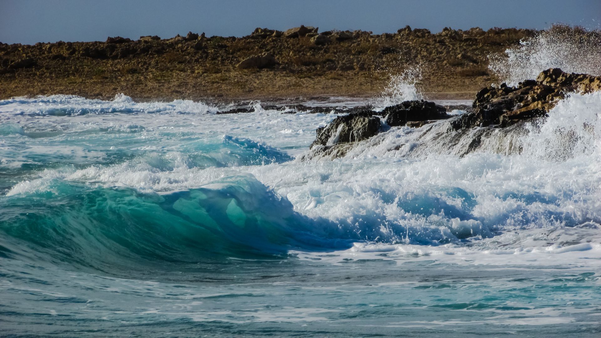 Wallpaper Coast wave sea