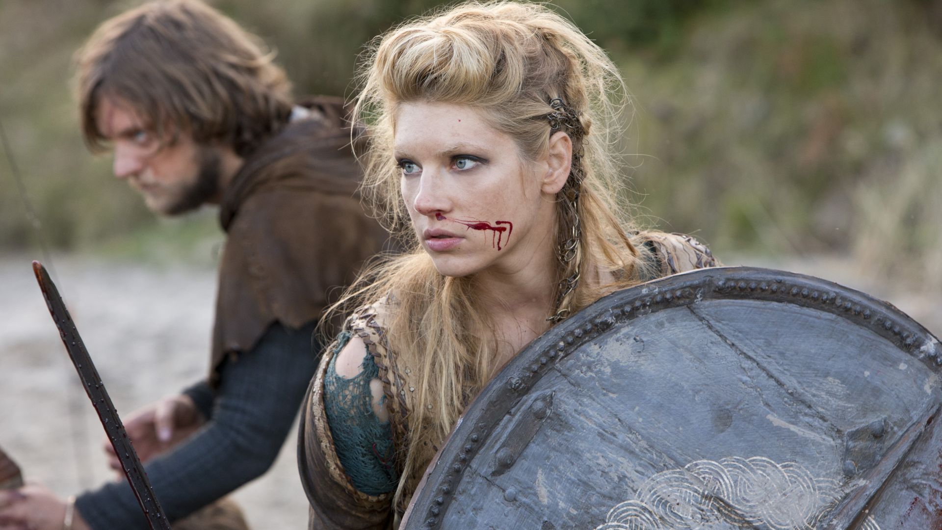 Wallpaper Vikings tv show, actress, fight