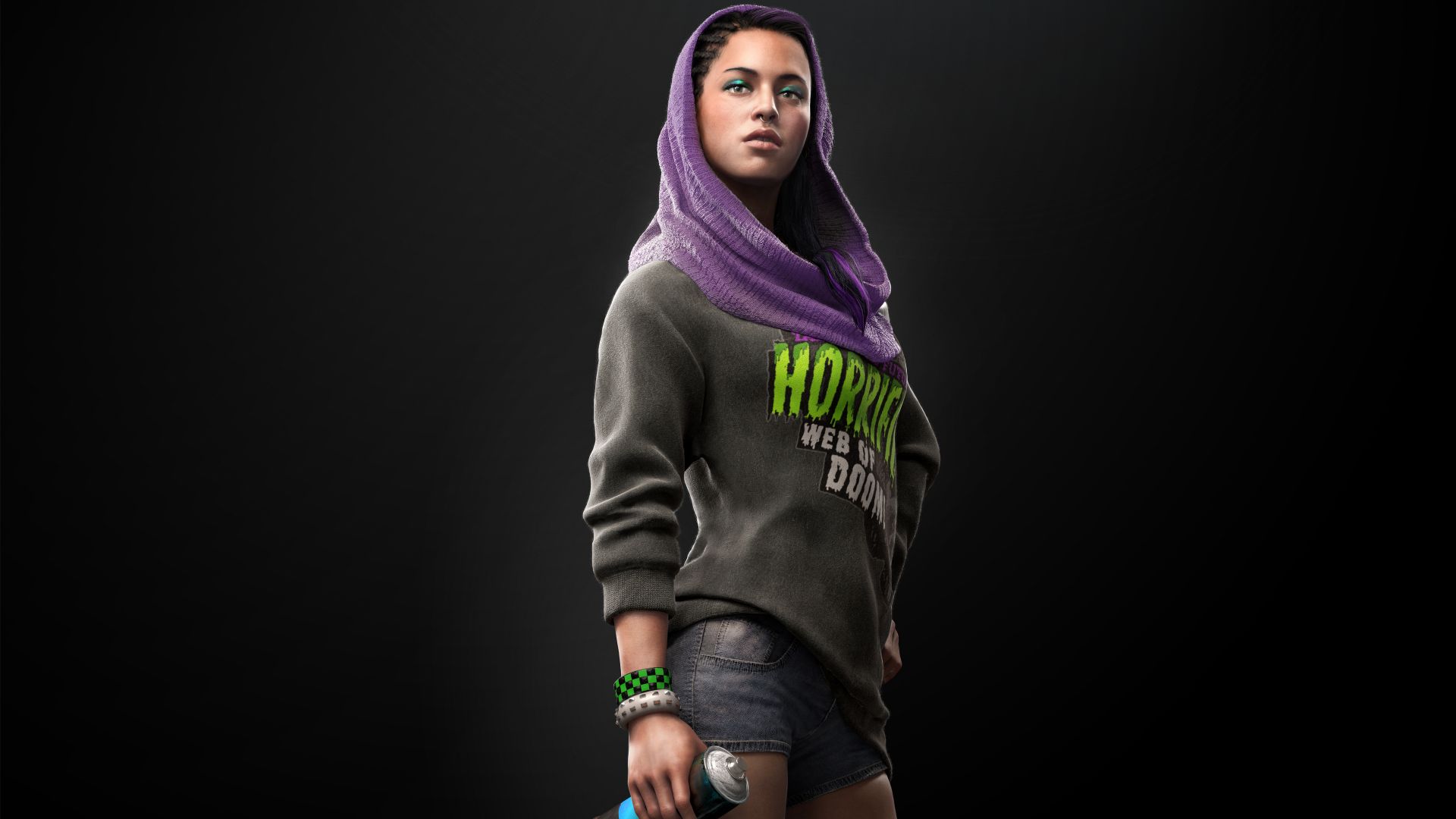 Wallpaper Watch Dogs 2, girl, scarf, video game