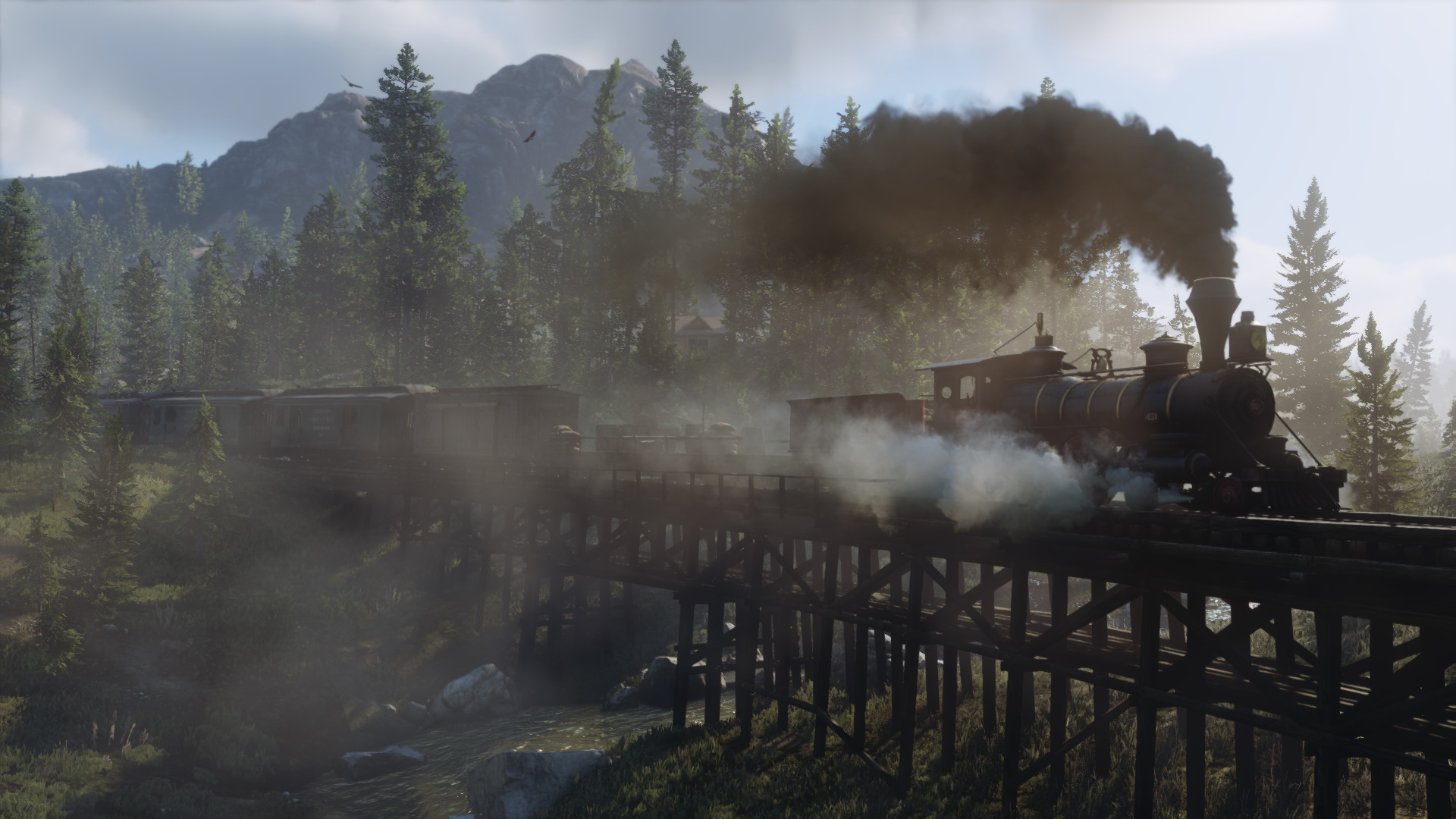 Wallpaper Red Dead Redemption 2, game, train