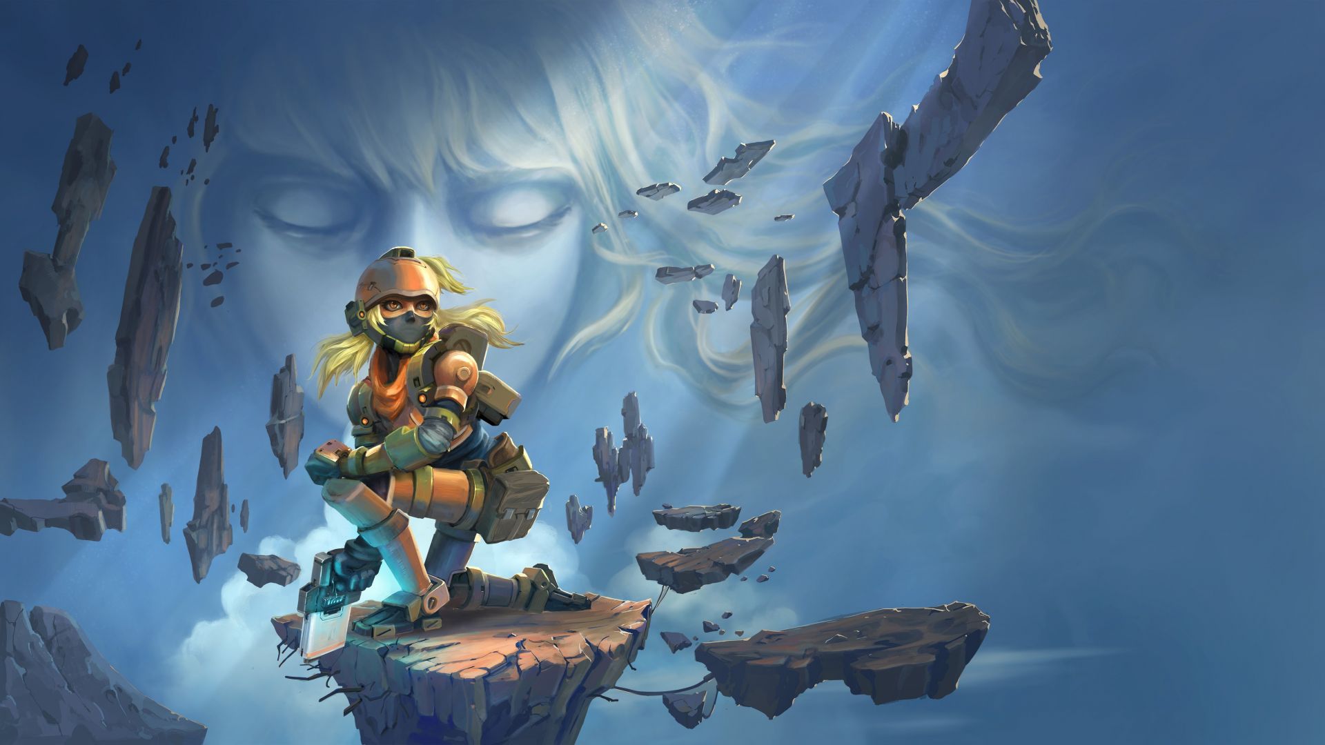 Wallpaper Super Cloudbuilt, video game, rocks, girl warrior