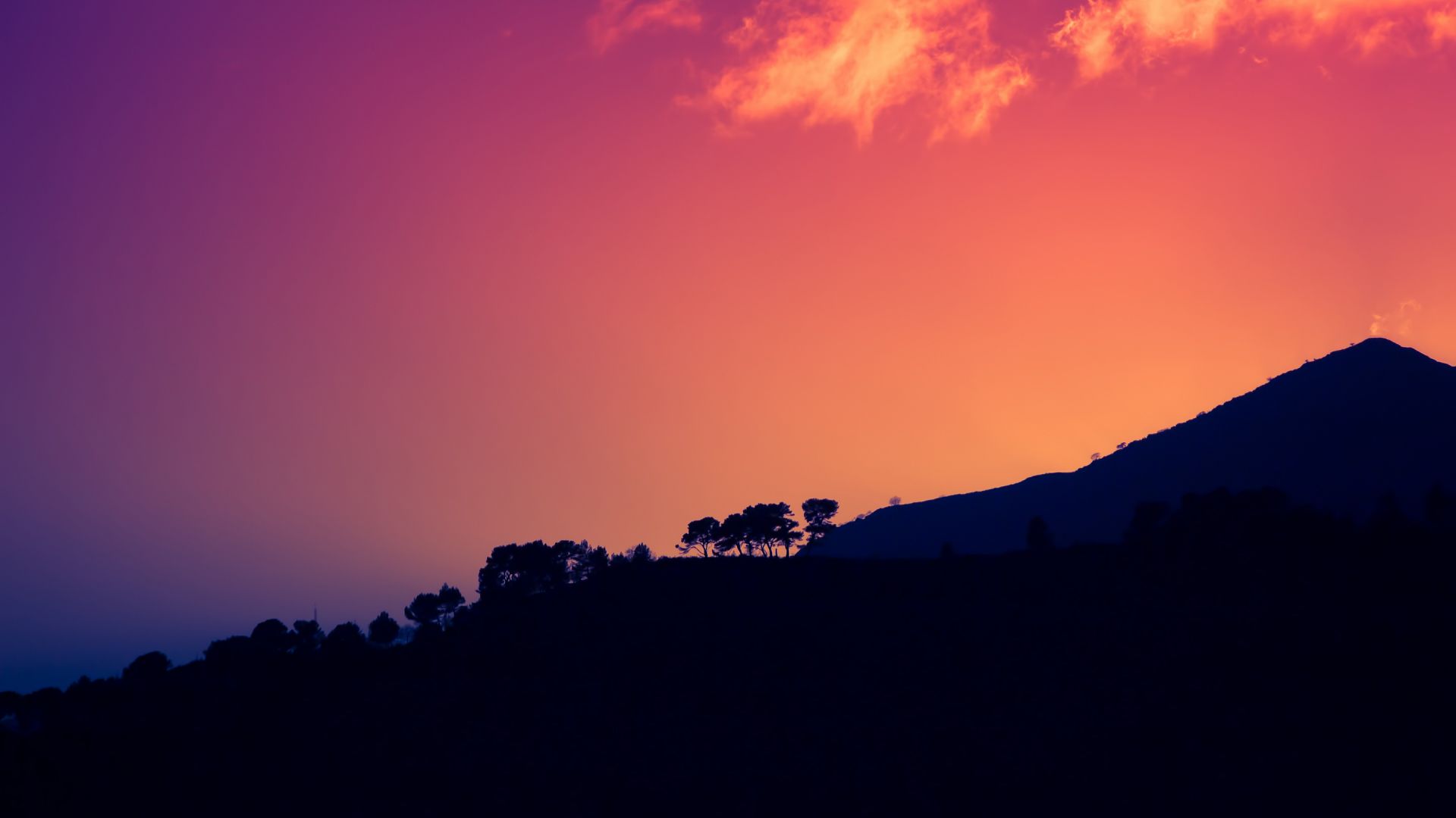 Wallpaper Italy, mountains, sunset, skyline