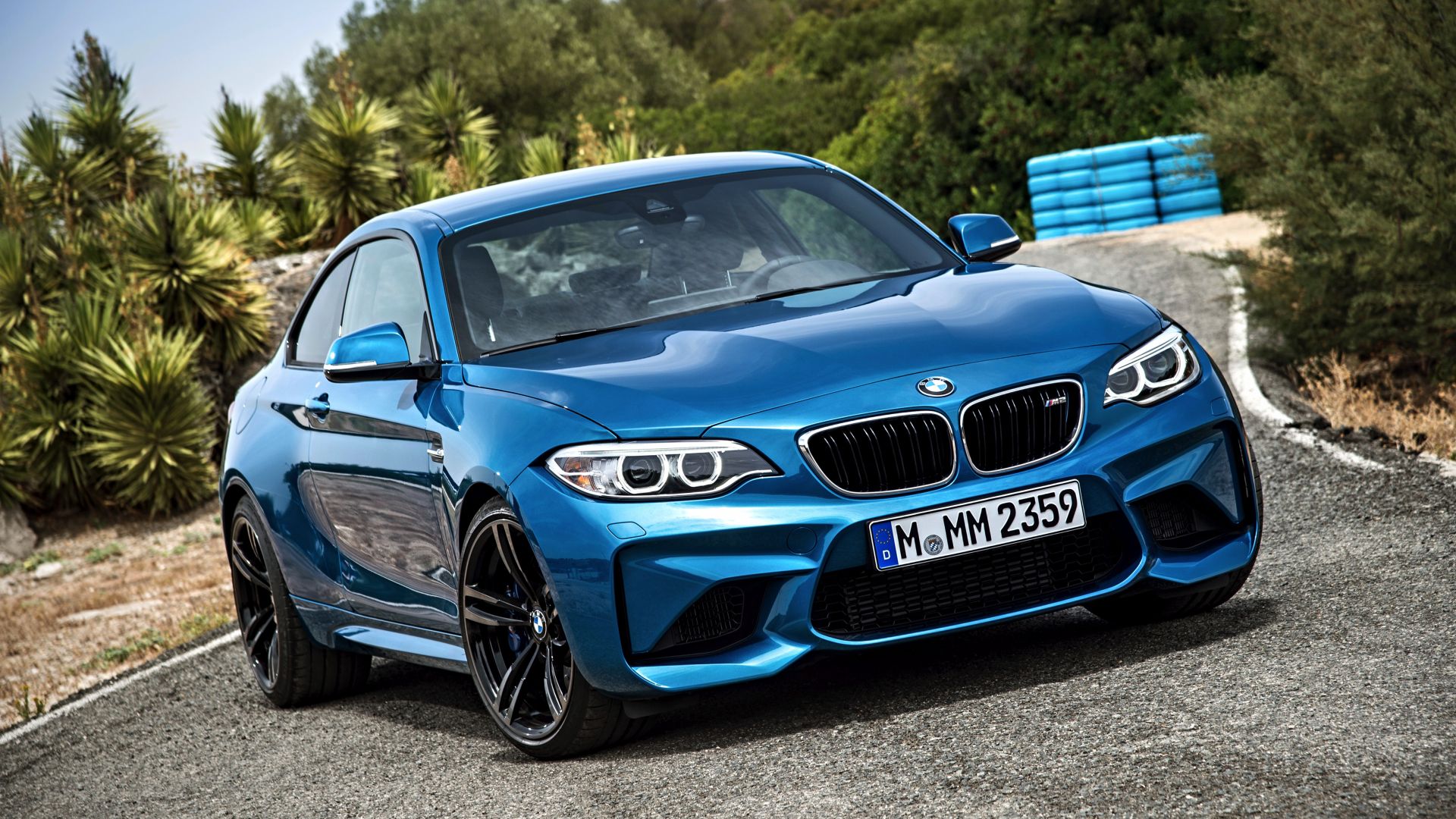 Wallpaper BMW M2, blue luxury car, front view
